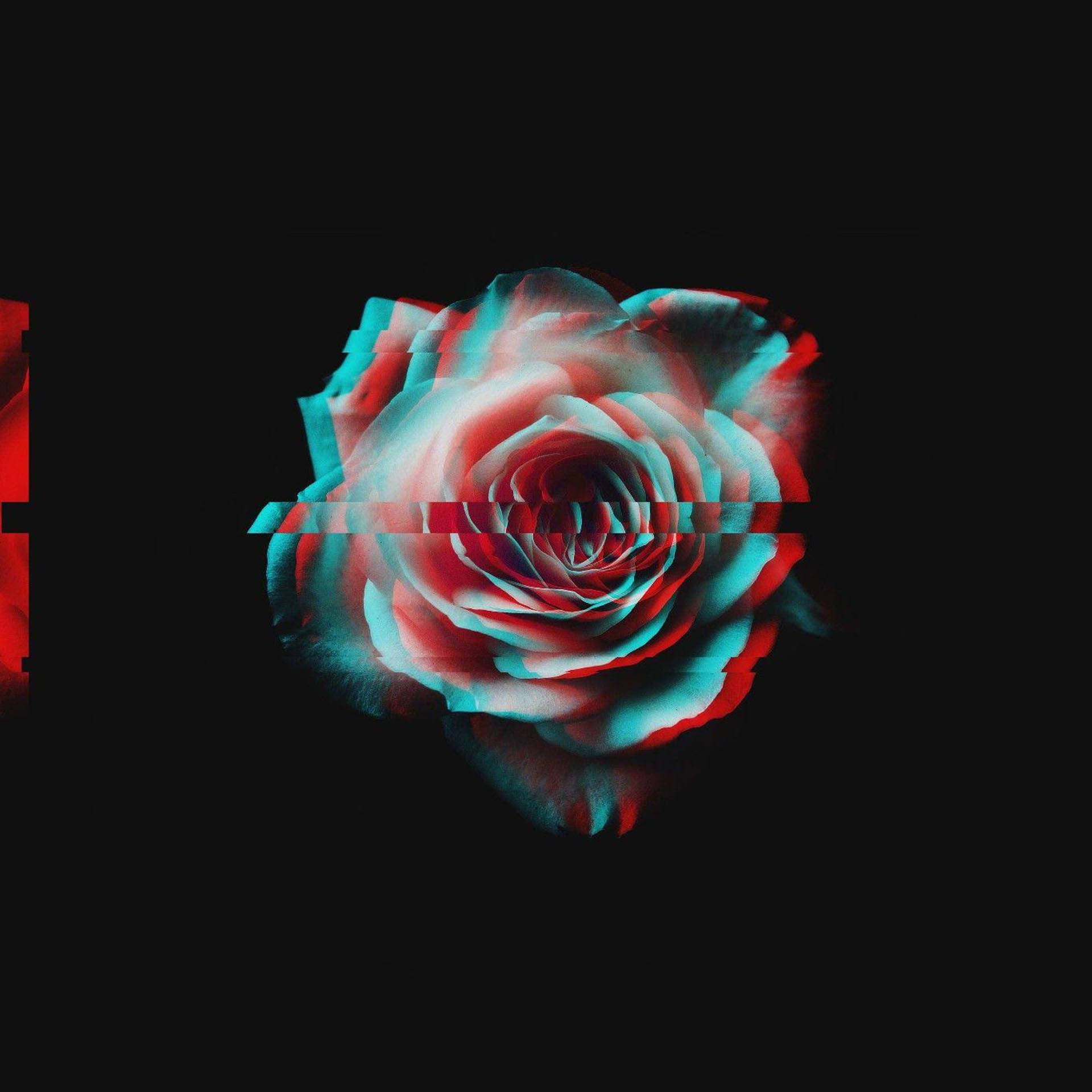 Trippy mørk æstetisk glitch-rose Wallpapers