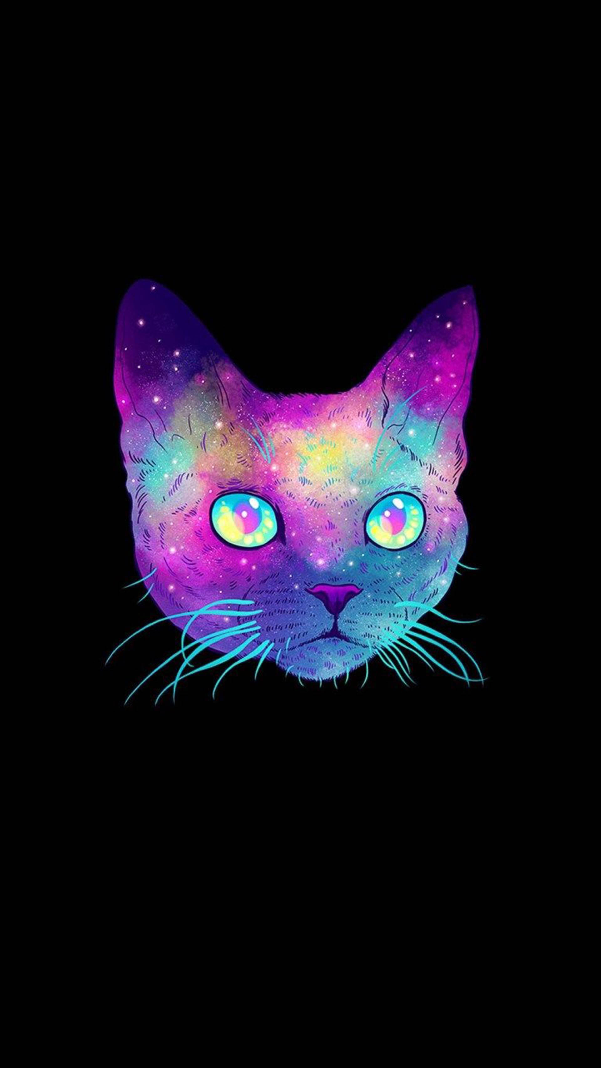 Trippy mørk æstetisk kat Wallpapers