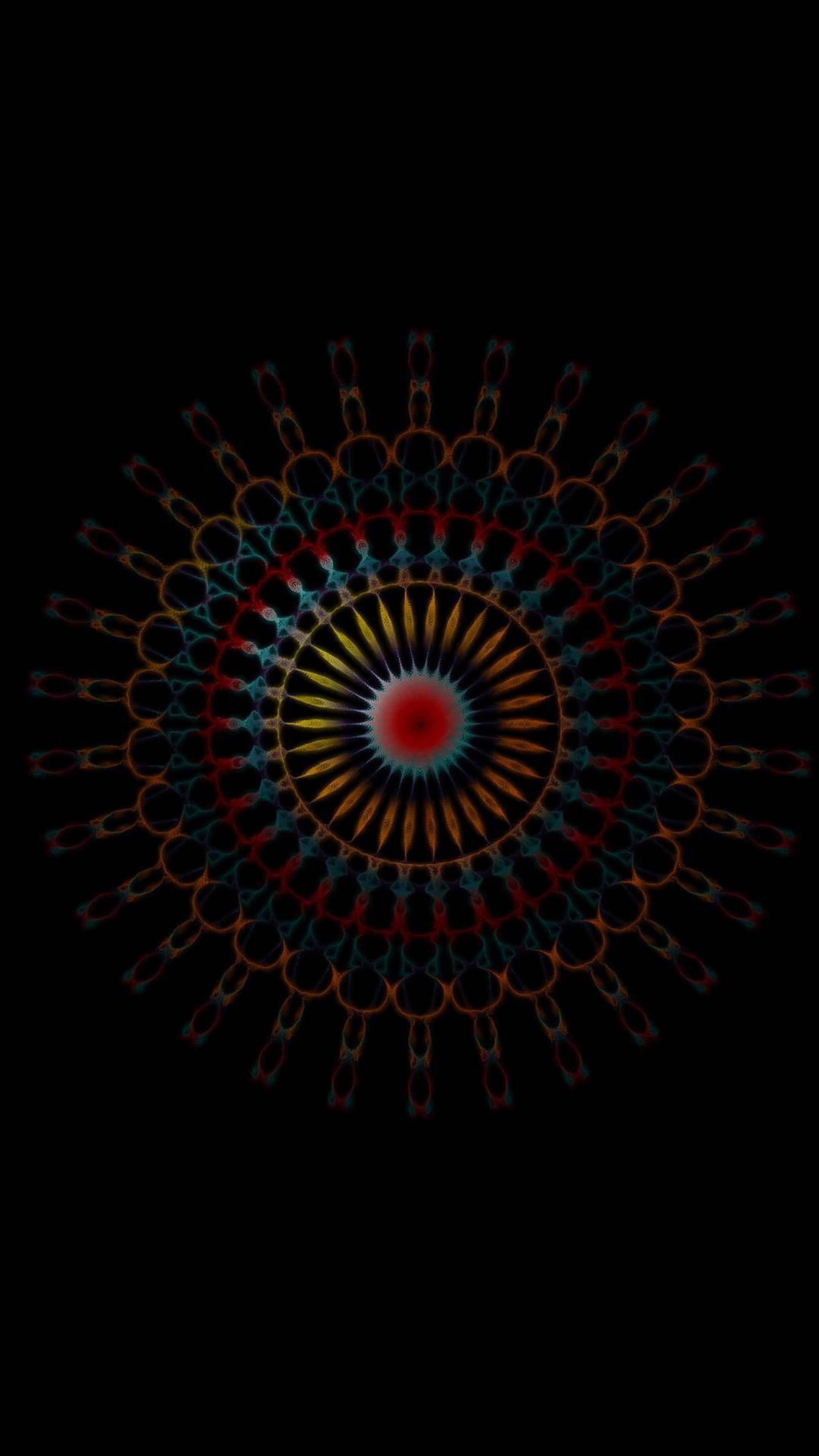 Trippy mørk æstetisk cirkulær fraktal Wallpapers