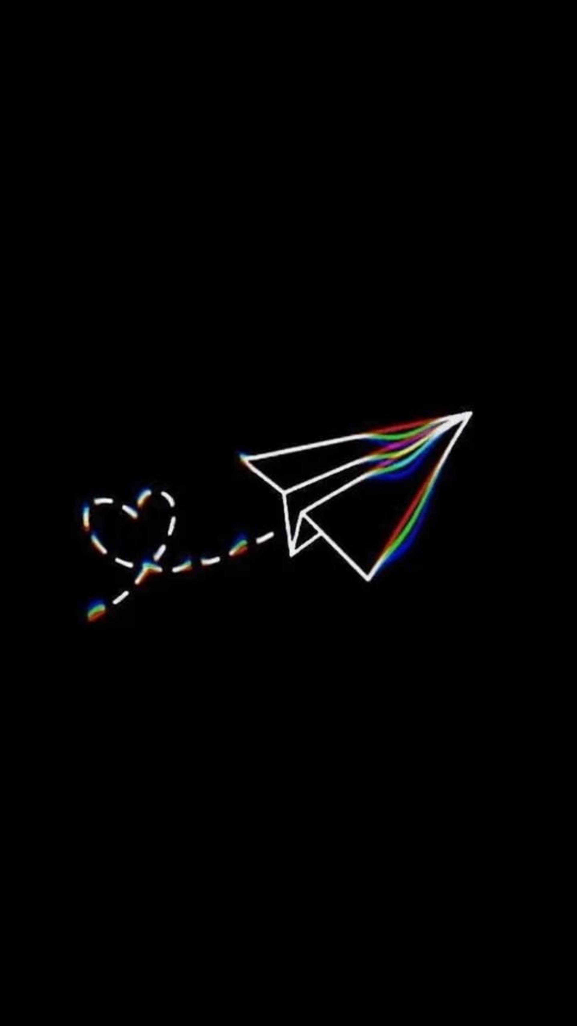 Trippy mørk æstetisk flyvemaskine hjerte Wallpapers