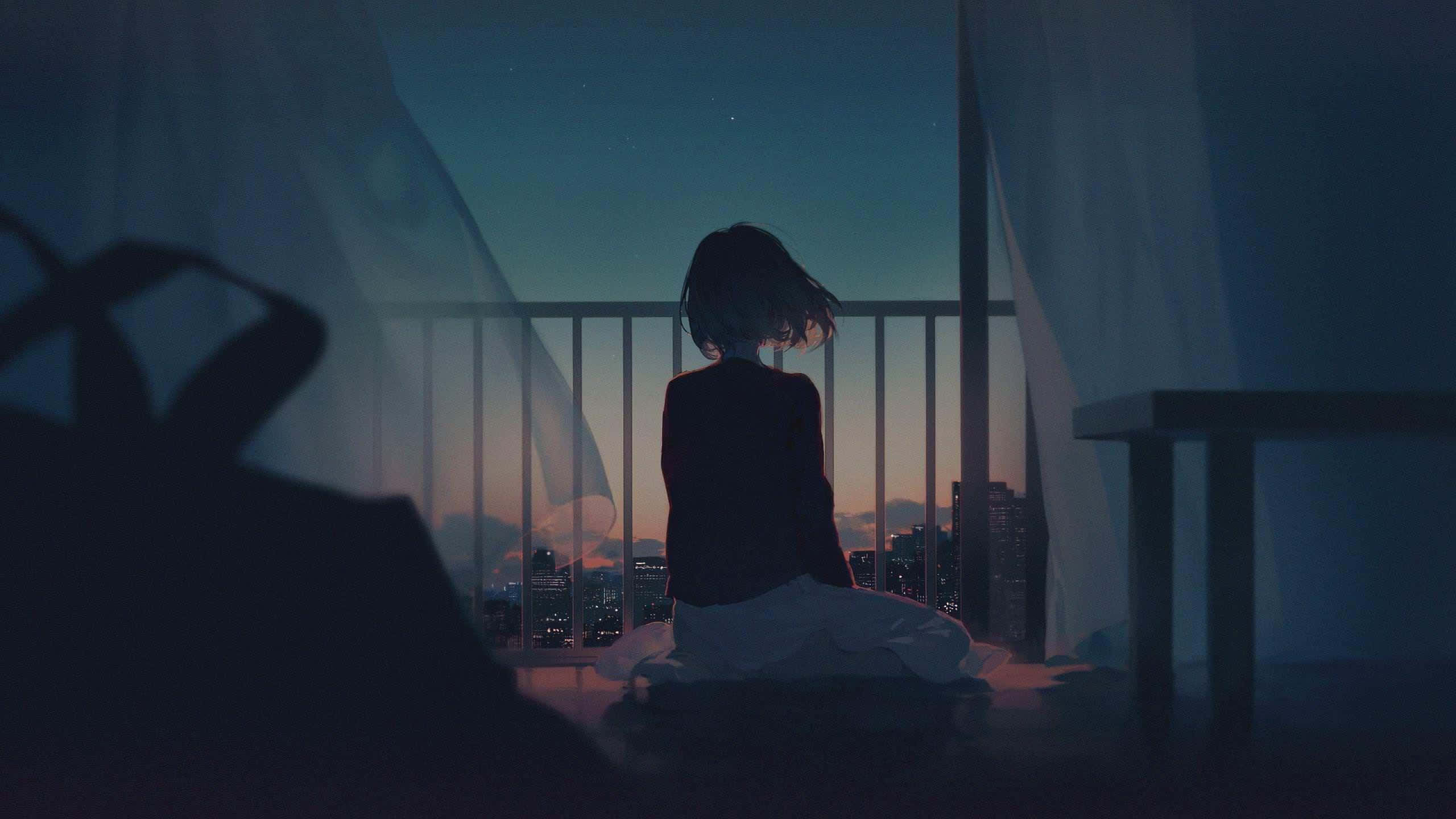 Trist anime-baggrund Wallpapers
