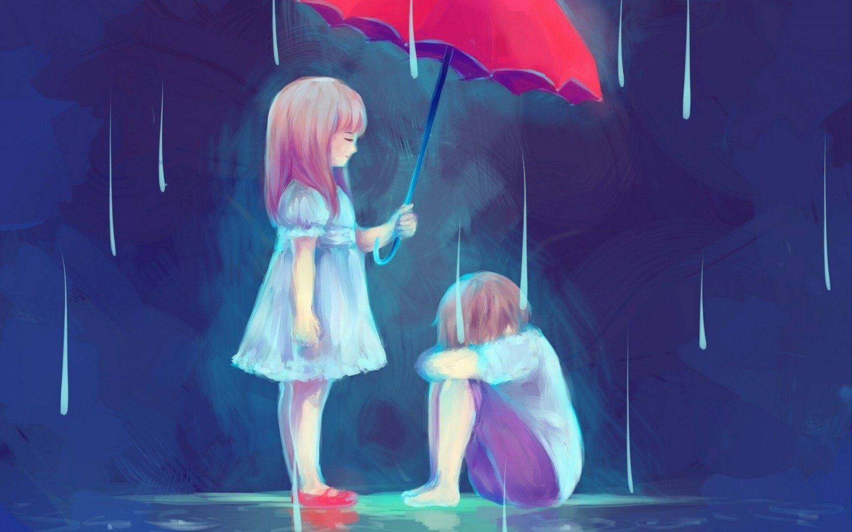 Trist anime-par æstetik Wallpapers