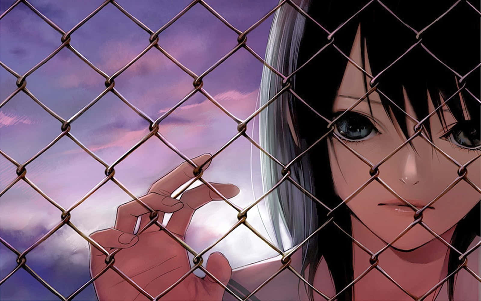 Trist animepige - isoleret og alene Wallpapers