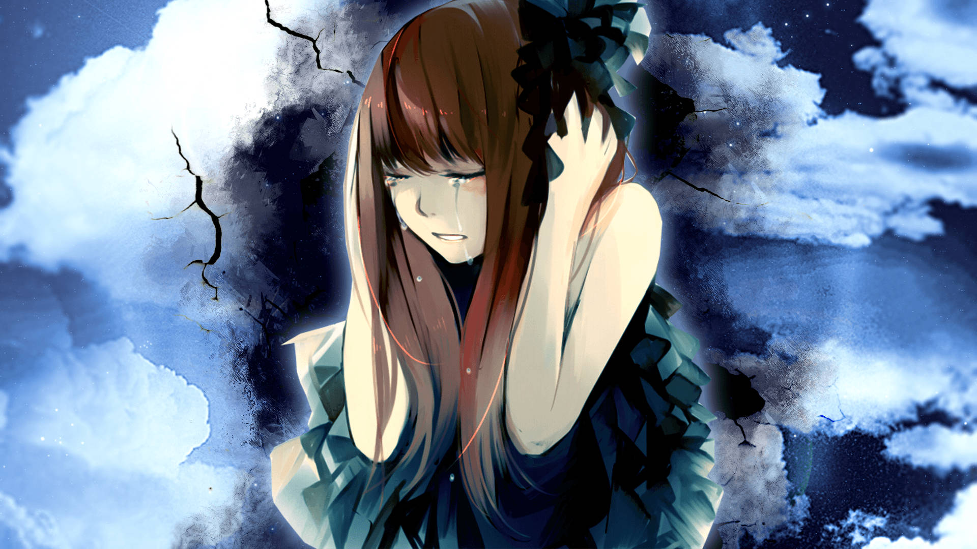 Trist animepige stresset æstetik Wallpapers