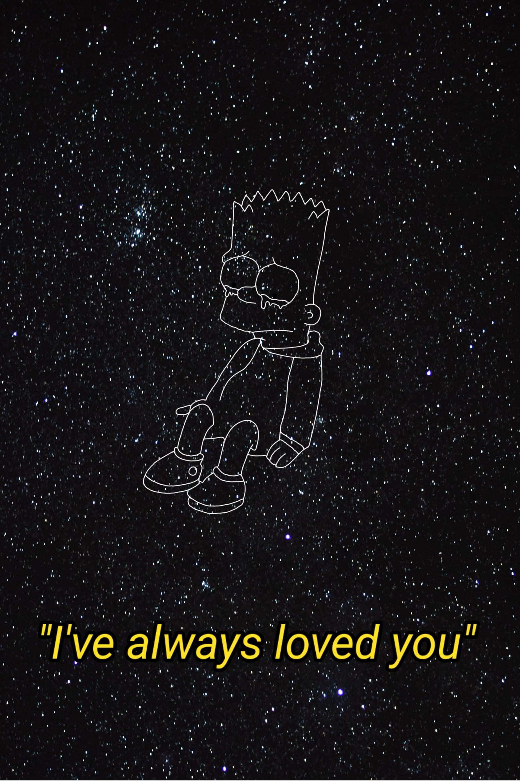 Trist Bart Simpson Stjernebillede Wallpapers
