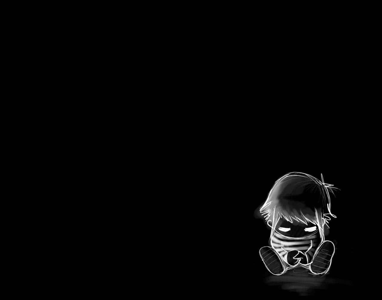 Trist Emo Pige Tegning Baggrund Wallpapers
