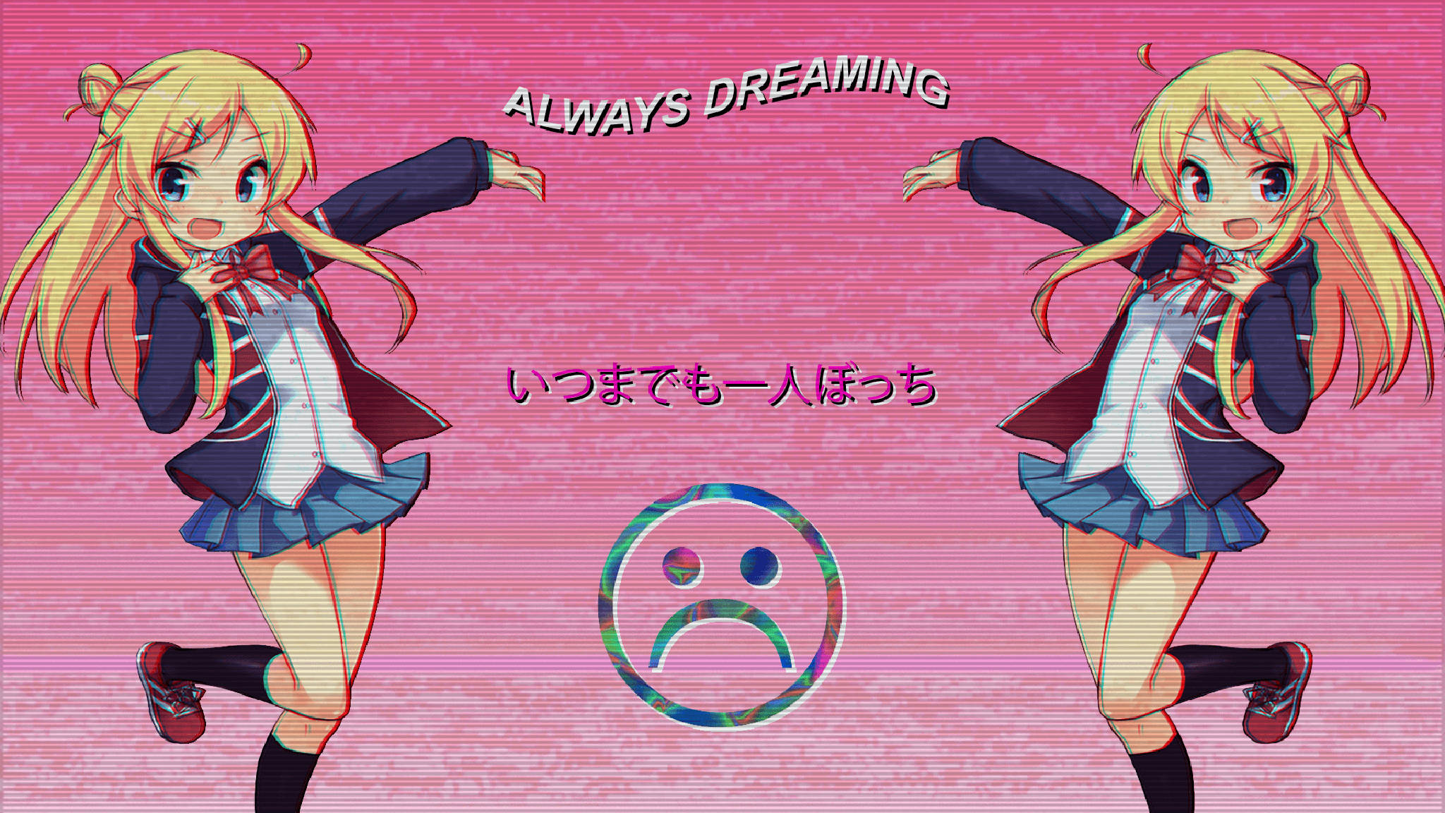 Trist pink anime æstetik Wallpapers