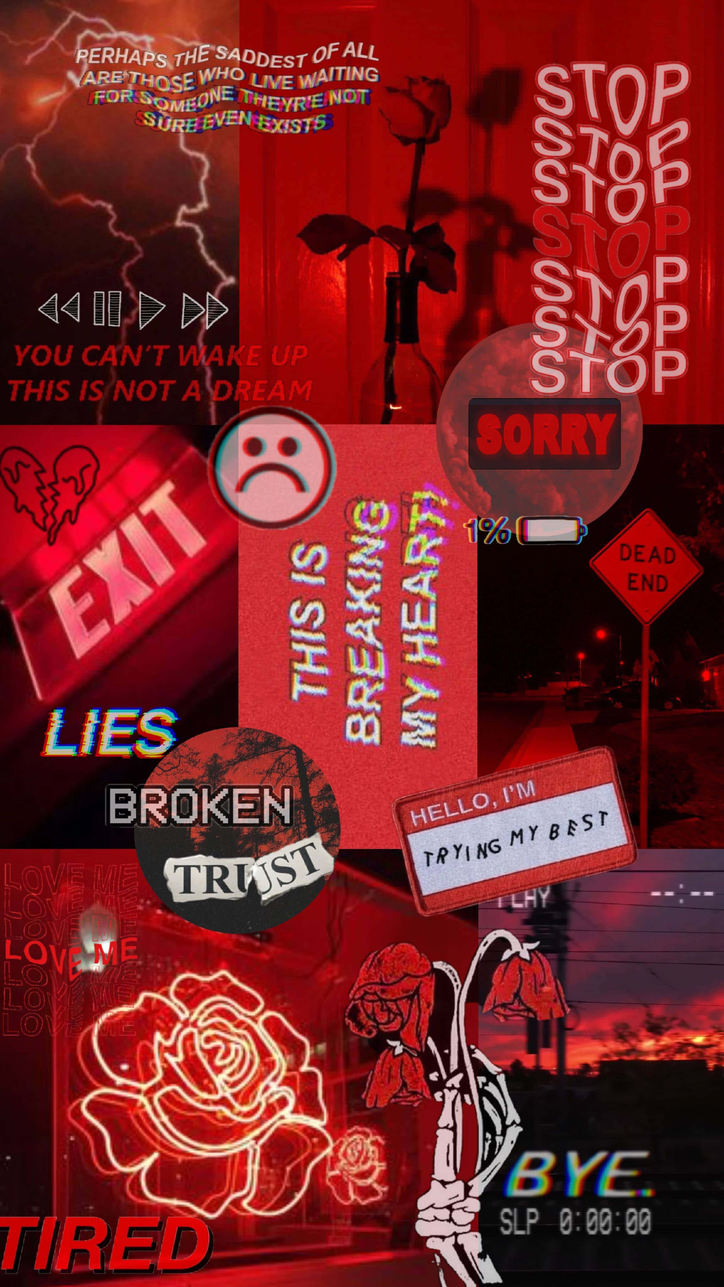 Triste udsagn mørkerød æstetik Wallpapers
