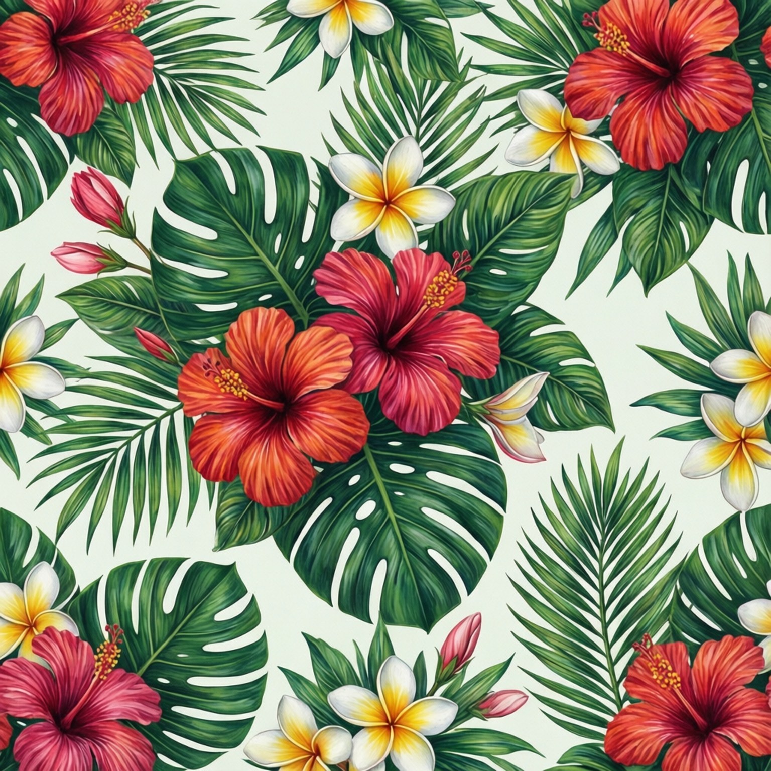 Tropisk blomstermønster Wallpapers
