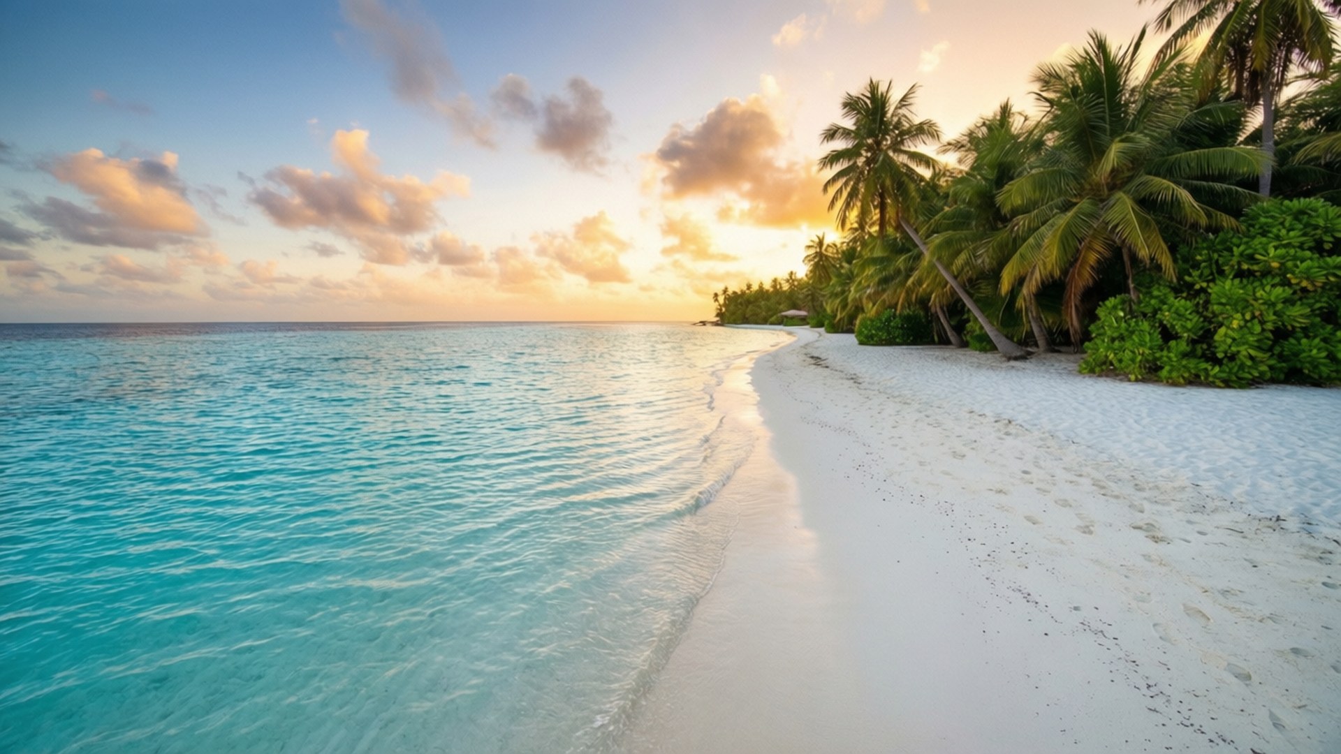 Tropisk strand solnedgang Wallpapers