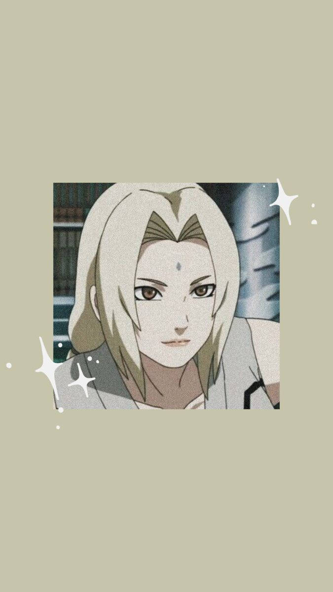 Tsunade med lys gul baggrund Wallpapers
