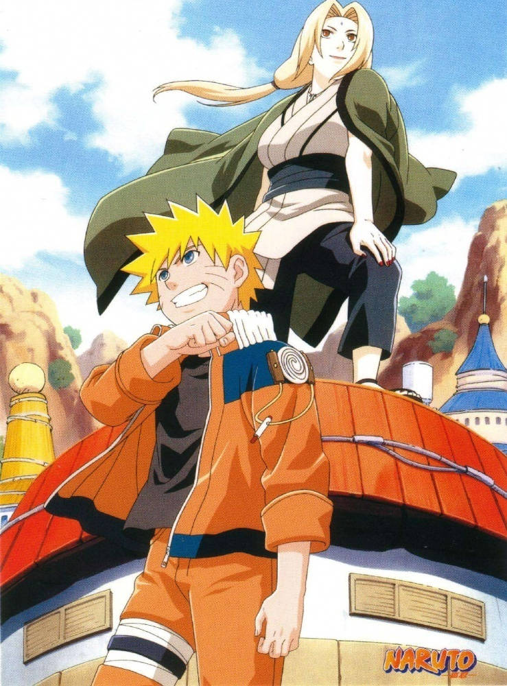 Tsunade og Naruto smiler Wallpapers