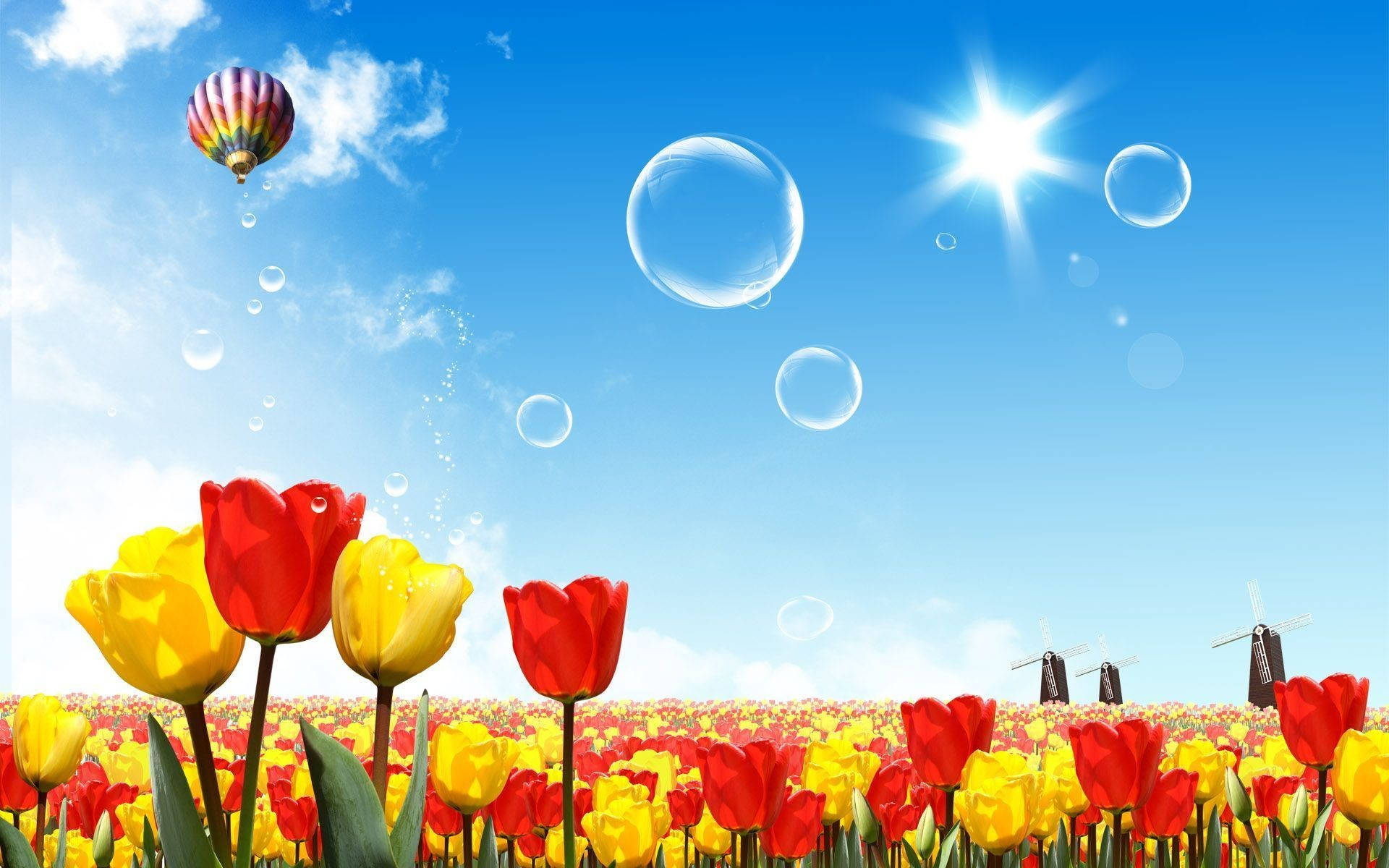 Tulips Art Sommer Skrivebord Wallpapers