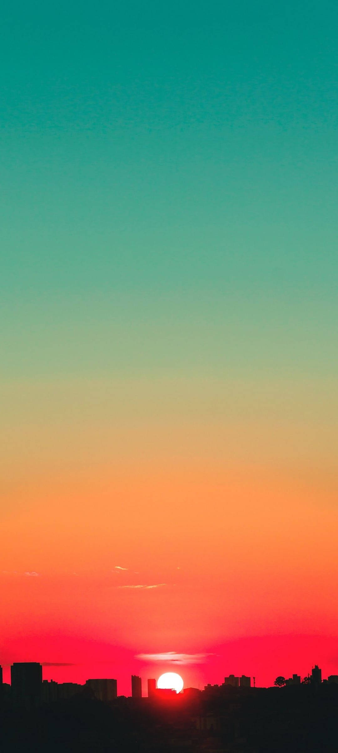 Turkis Og Rød Solnedgangshimmel Wallpapers