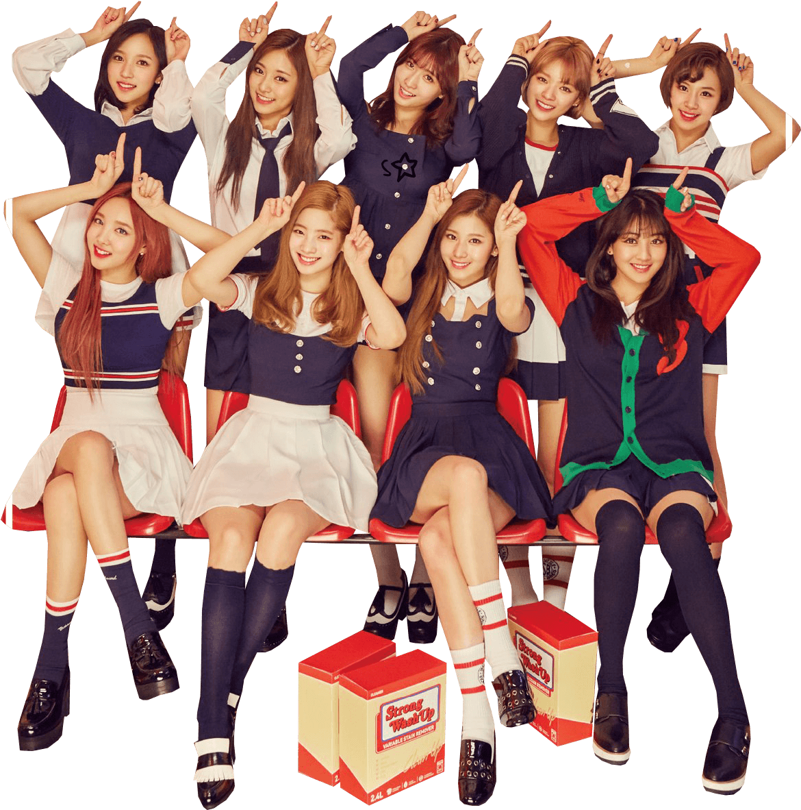 Twice Kpop Gruppe Skoleuniform Koncept Wallpapers