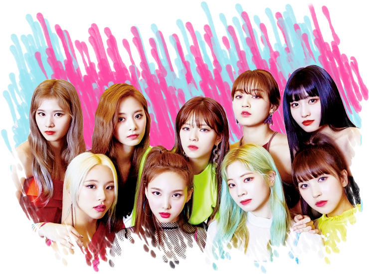 Twice-medlemmer i farverig baggrund Wallpapers