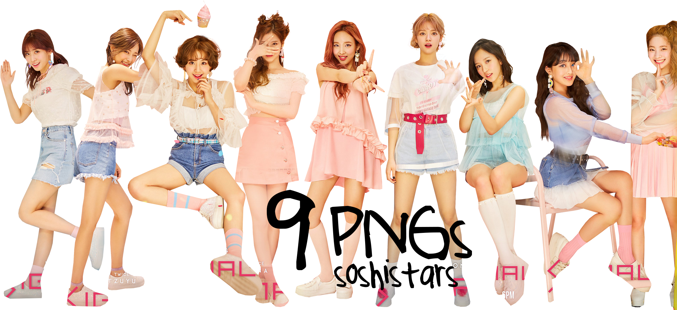 Twice medlemmer i pastelfarvede outfits Wallpapers