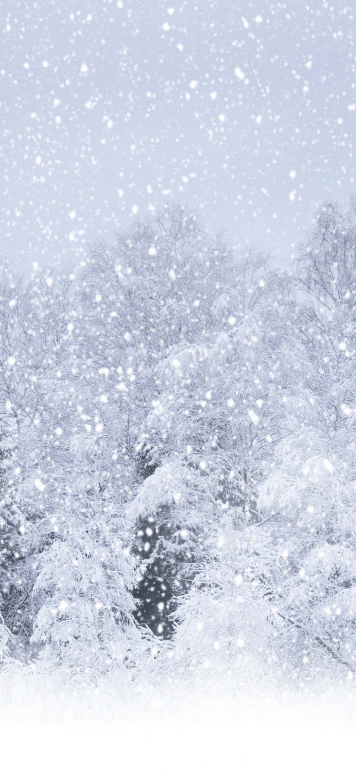 Tyk Faldende Sne iPhone XS Max Vinter Baggrund Wallpapers