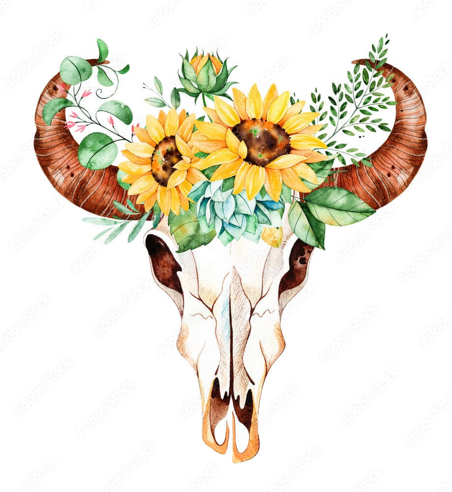 Tyrekranie med blomsterkrans Wallpapers