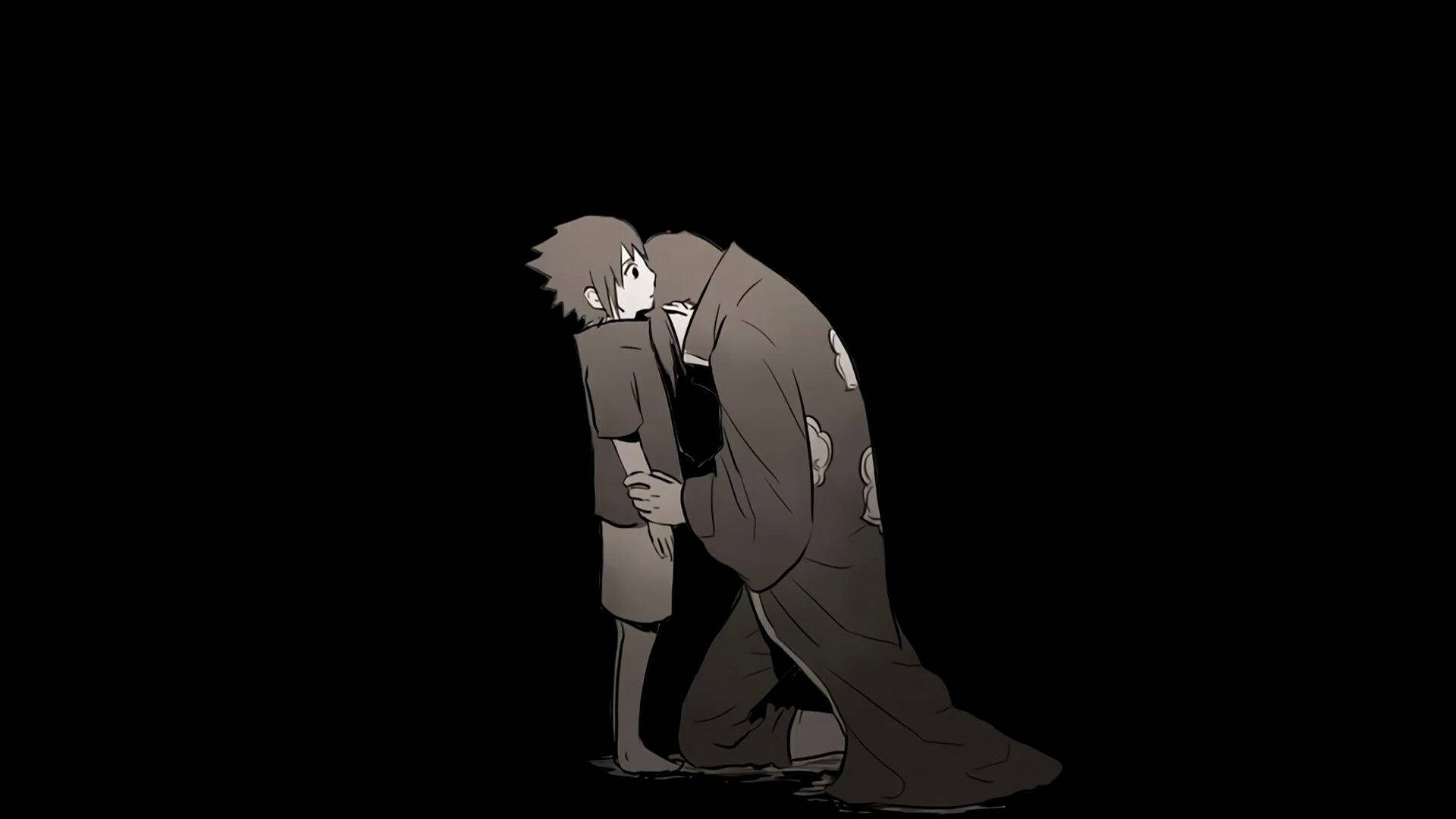 Uchiha-brødrene - Sasuke og Itachi deler et øjeblik Wallpapers
