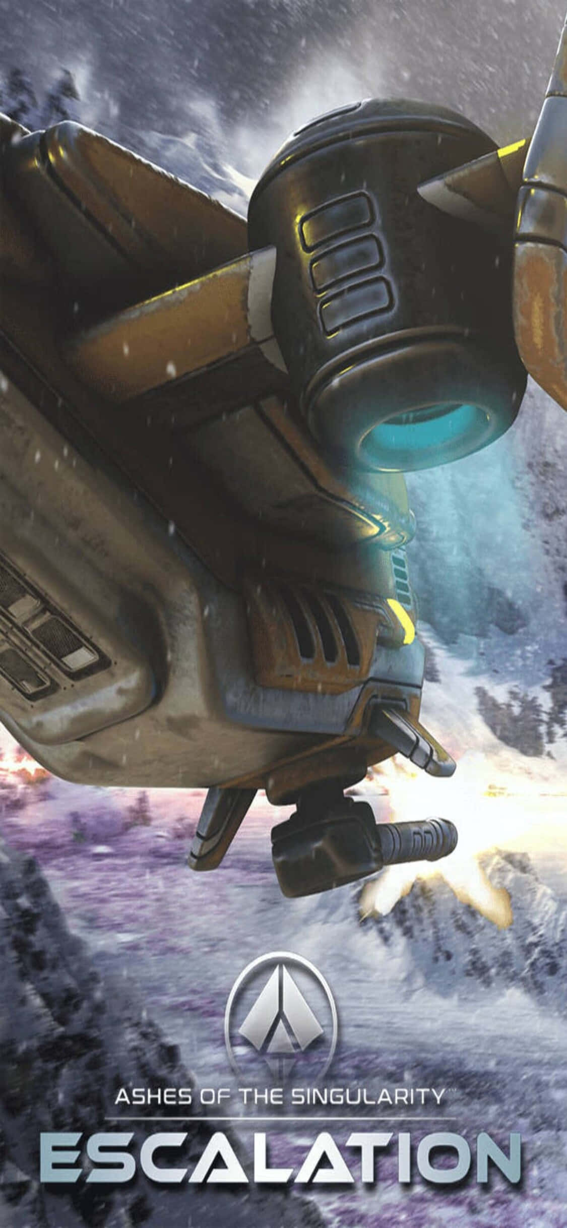Udforsk de fantastiske intergalaktiske billeder fra spillet Ashes of the Singularity på din iPhone X Wallpapers