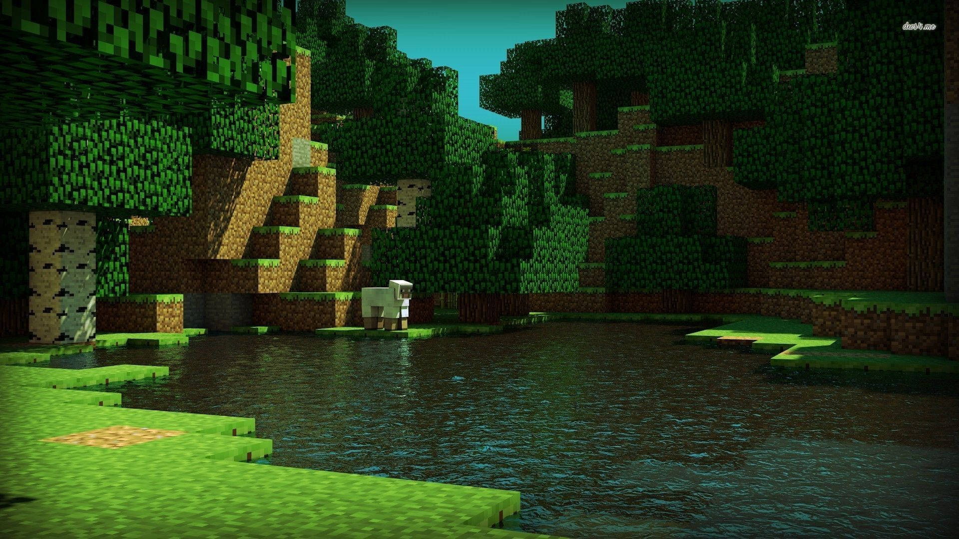 Udforsk de grønne enge i Minecraft-verdenen Wallpapers