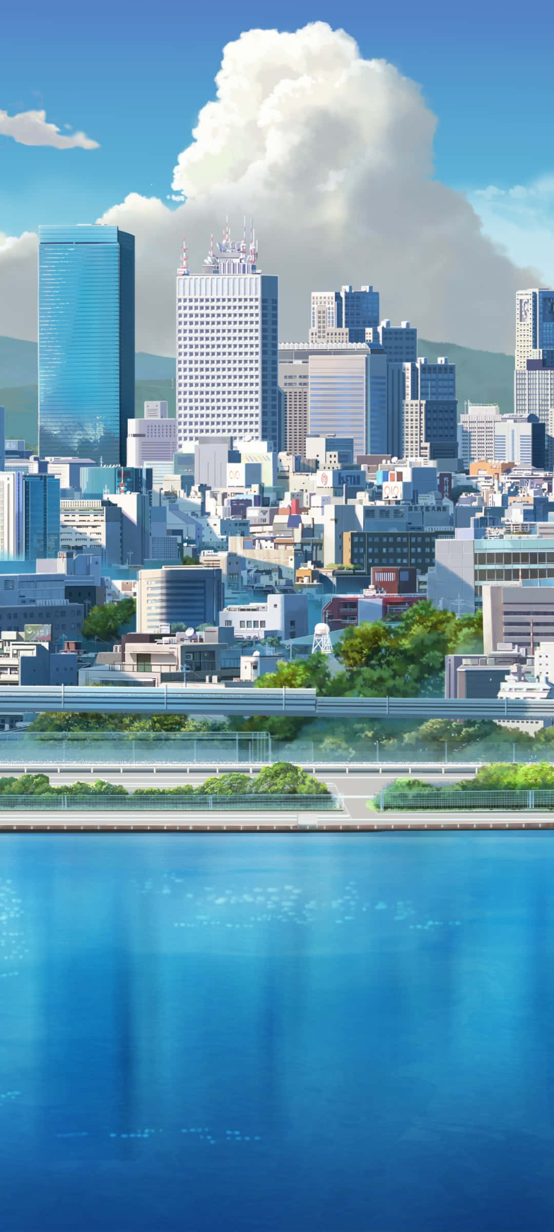 Udforsk de levende lys i Anime City Wallpapers