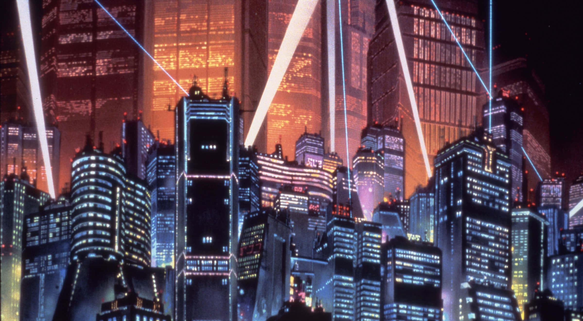 Udforsk den farverige by Anime City. Wallpapers