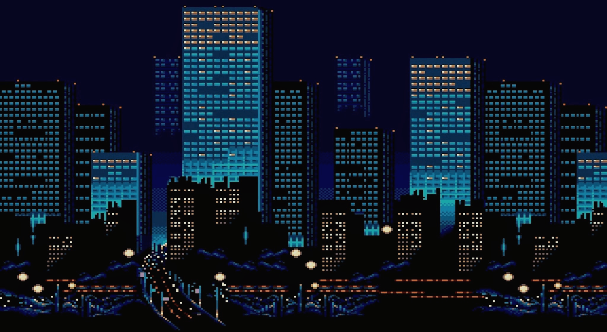 Udforsk den farverige travlhed i Neon City Wallpapers
