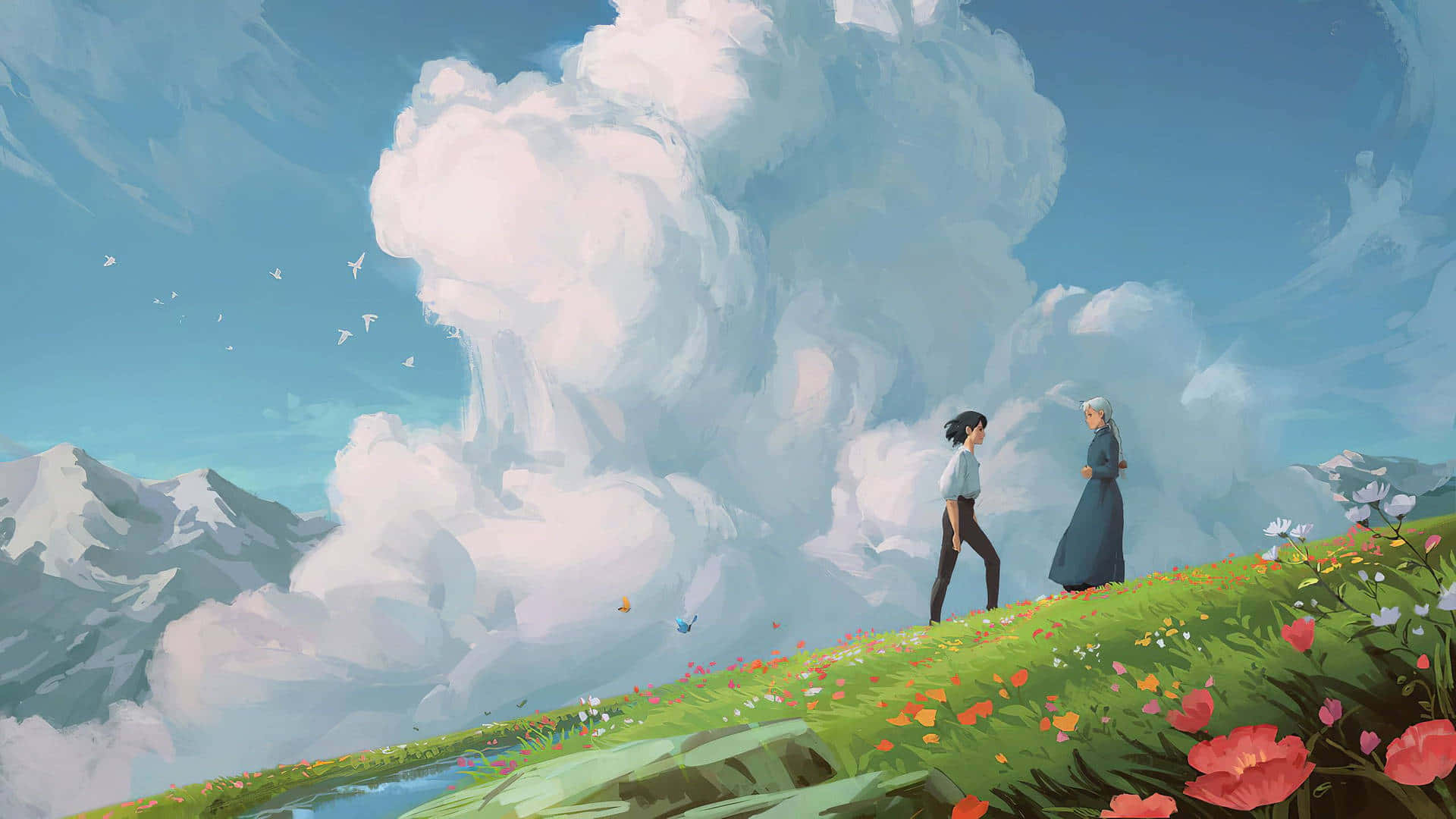 Udforsk den fortryllende verden af Æstetisk Ghibli Wallpapers