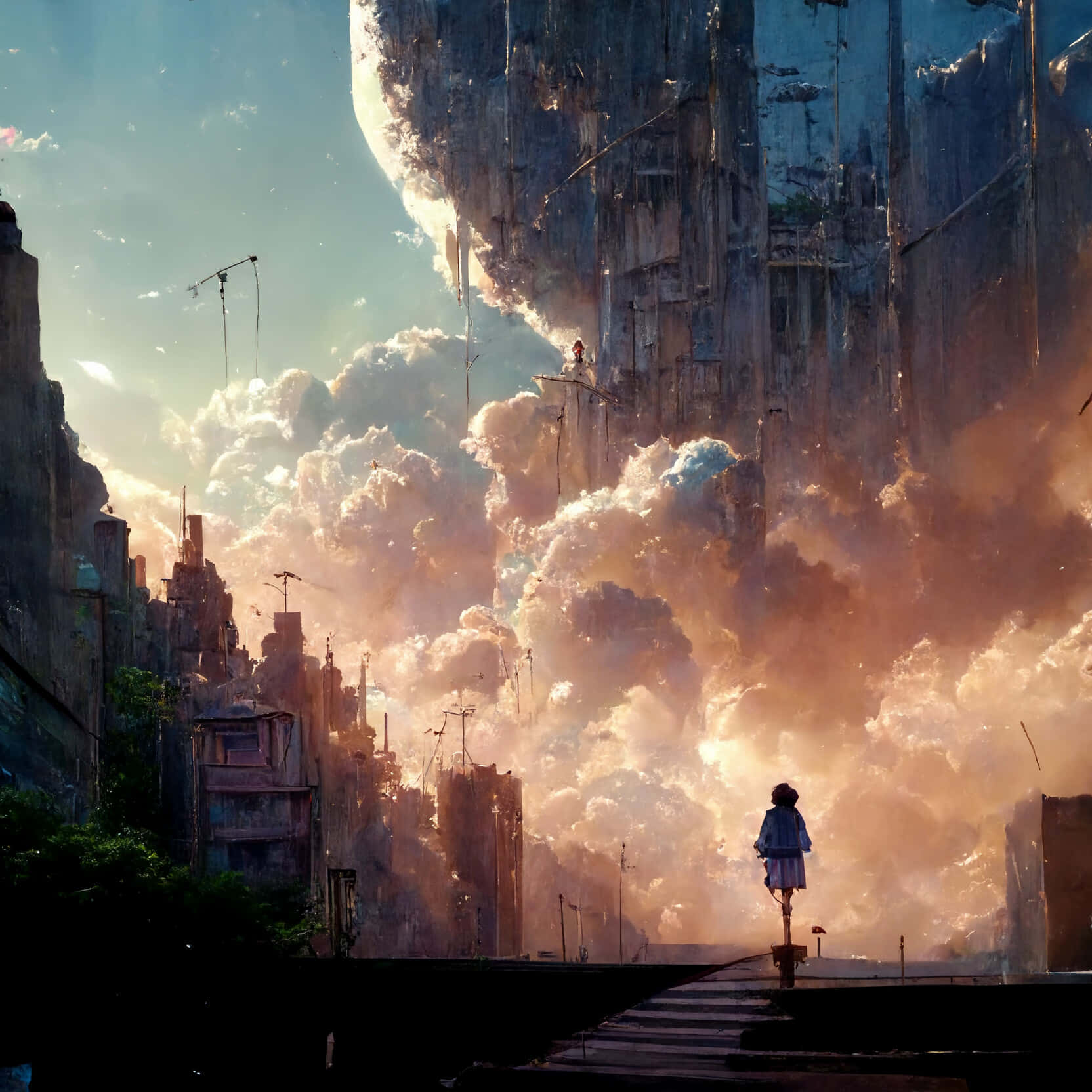 Udforsk den livlige og farverige Anime City! Wallpapers