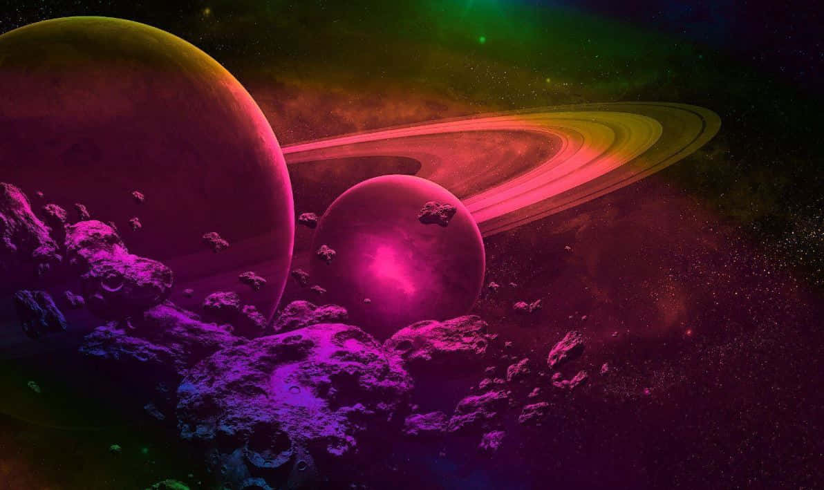 Udforsk den mystiske skønhed i den lilla galakse Wallpapers