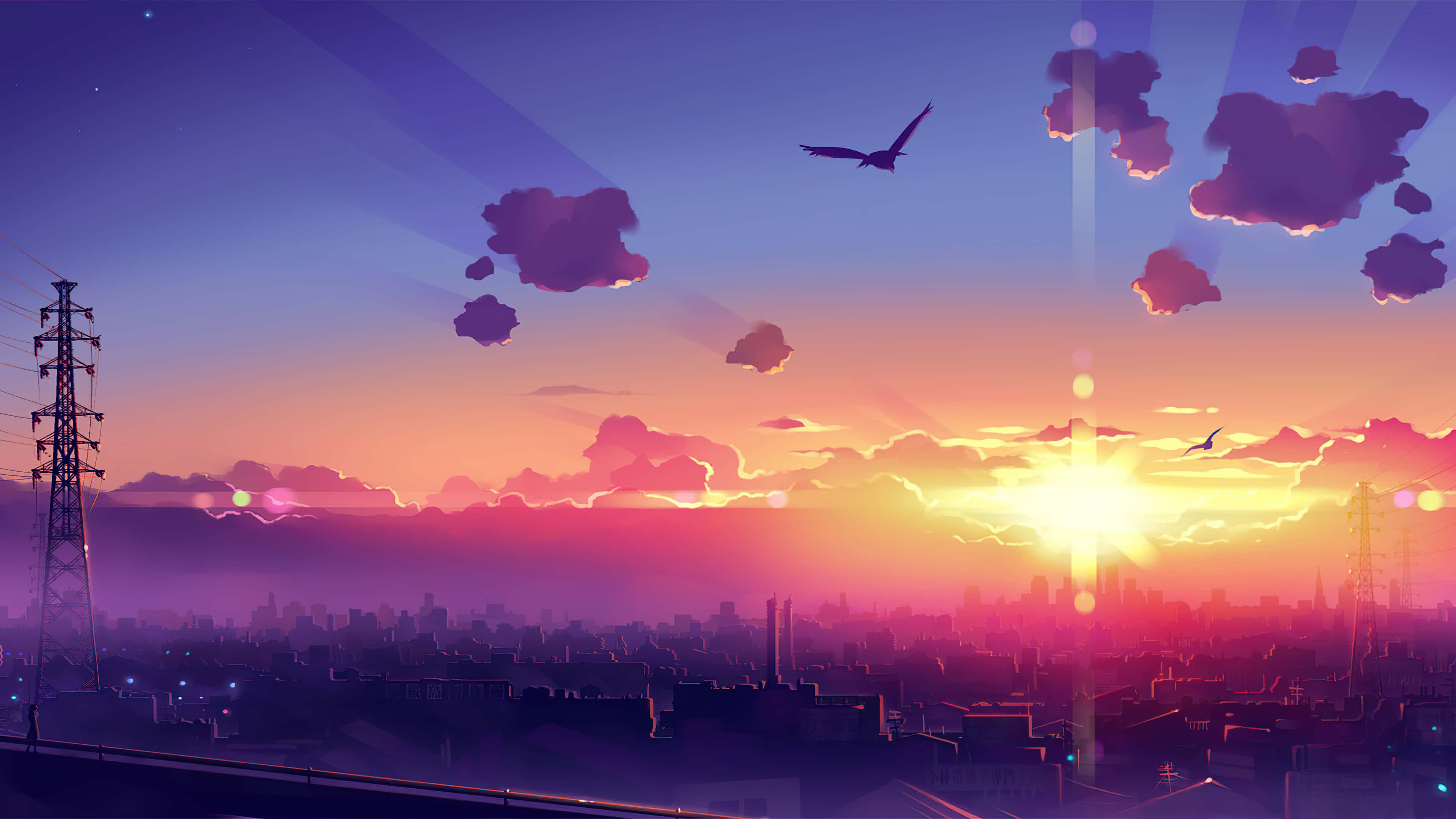 Udforsk den surrealistiske skønhed i Anime Landskab Wallpapers