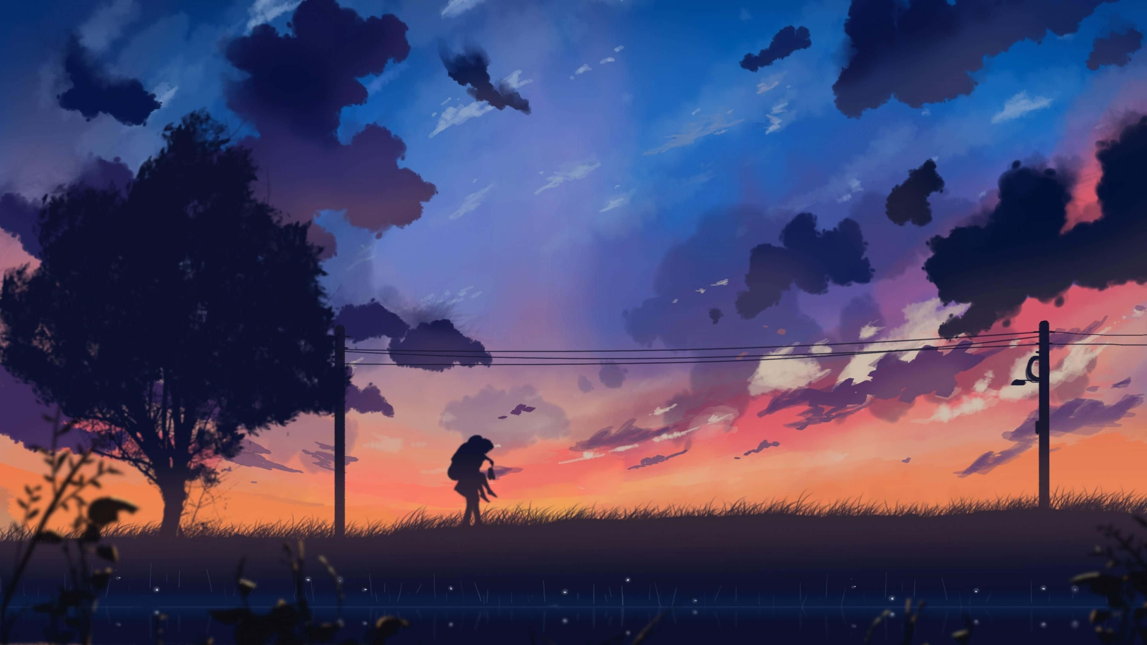 Udforsk en magisk anime-verden med dette smukke landskab Wallpapers