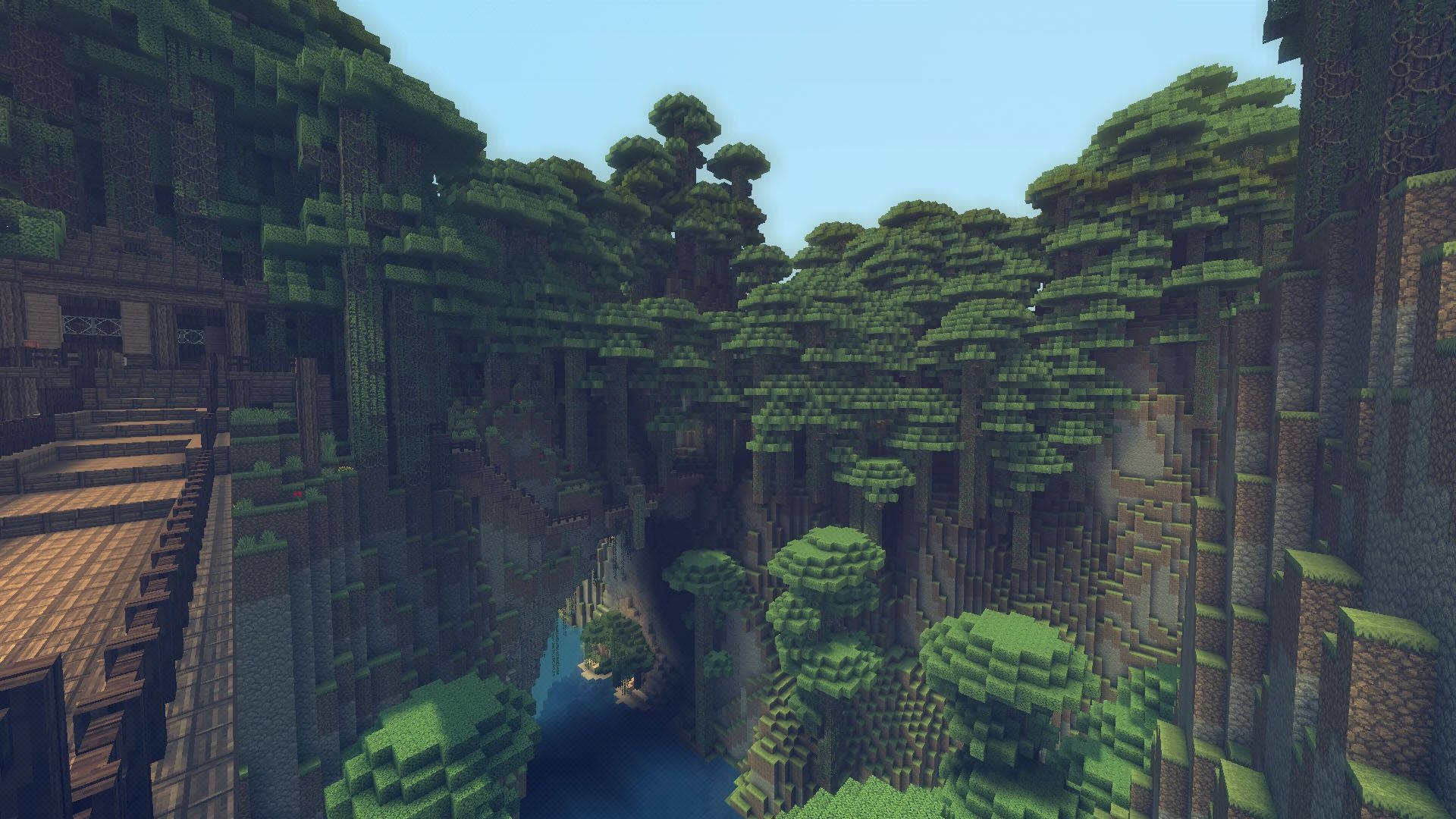Udforsk en skov i Minecraft Wallpapers