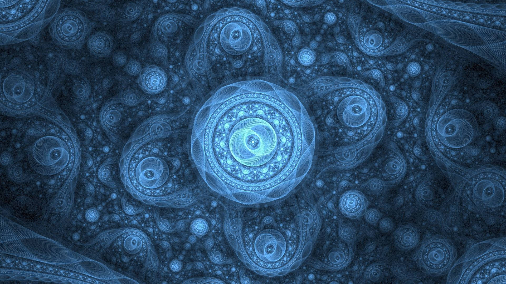 Udforsk en ukendt verden med blå fantasy-abstrakte blomster Wallpapers