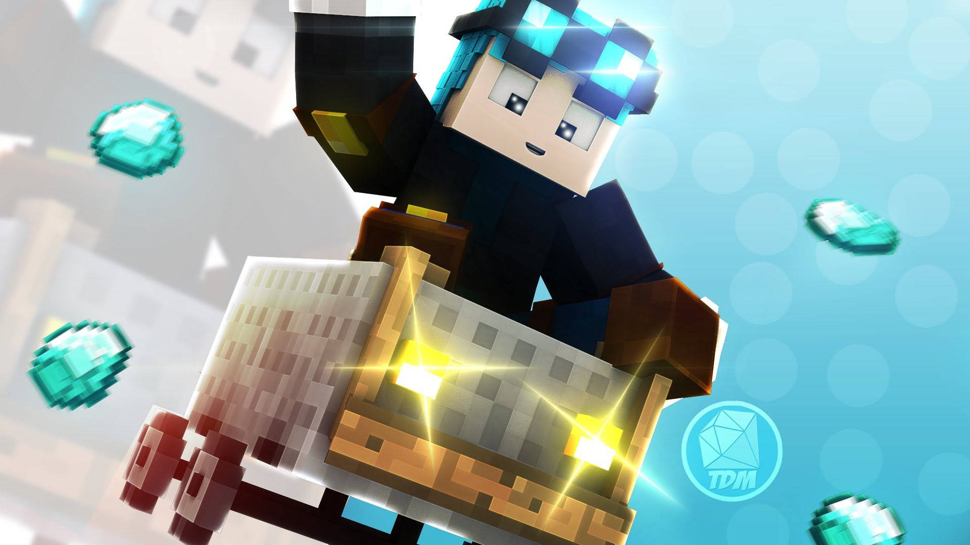 Udforsk Minecrafts enorme univers gennem et minevognseventyr Wallpapers