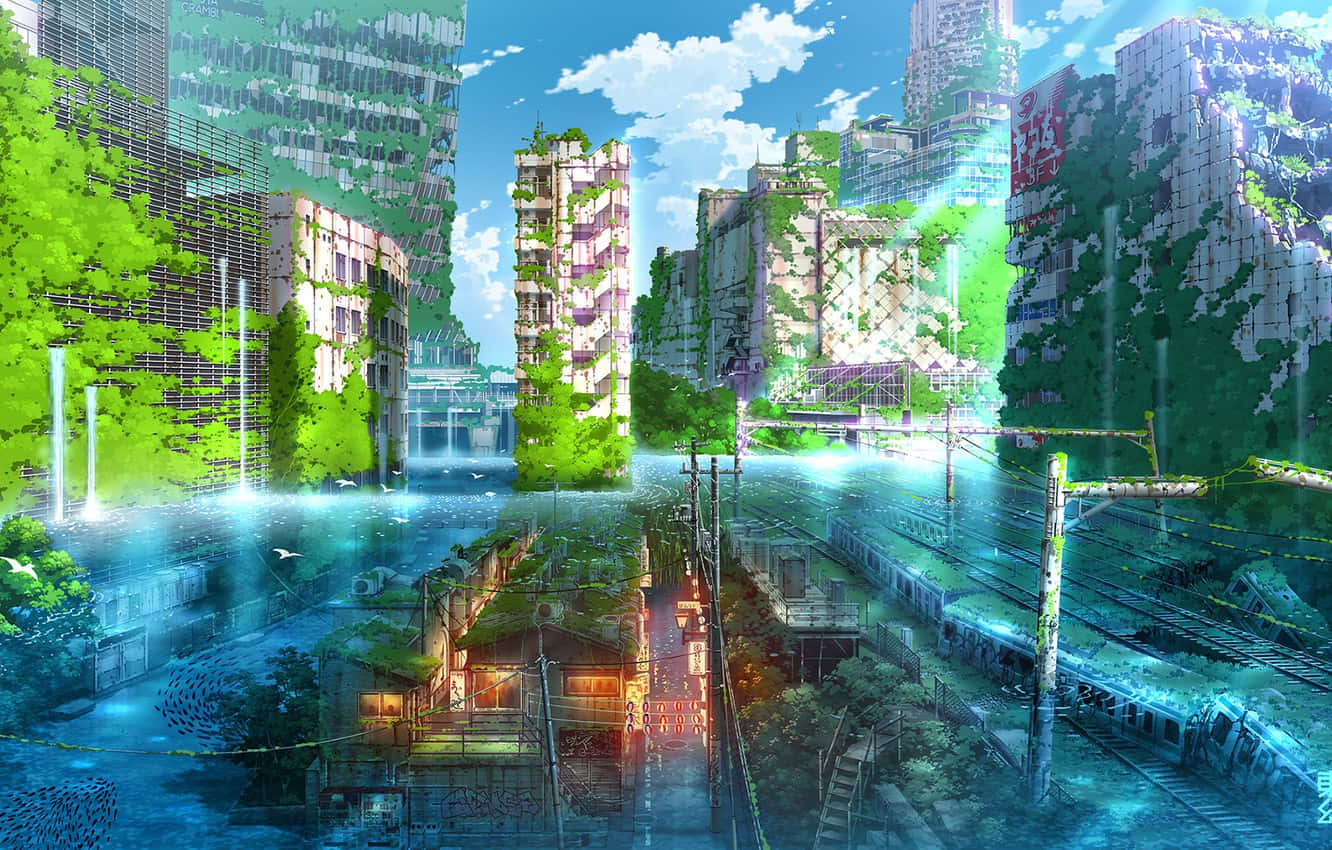 Udforsk mysterierne i det forladte Tokyo i anime-verdenen Wallpapers