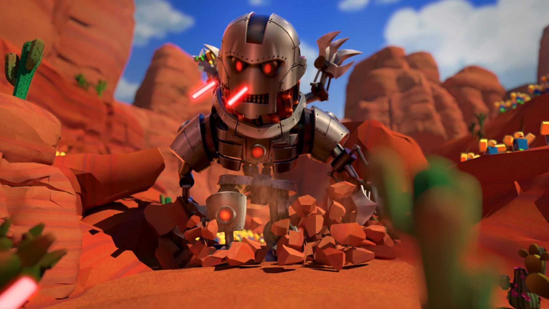 Sejt wallpaper med robotavatar i Roblox-spil — Roblox Wallpapers