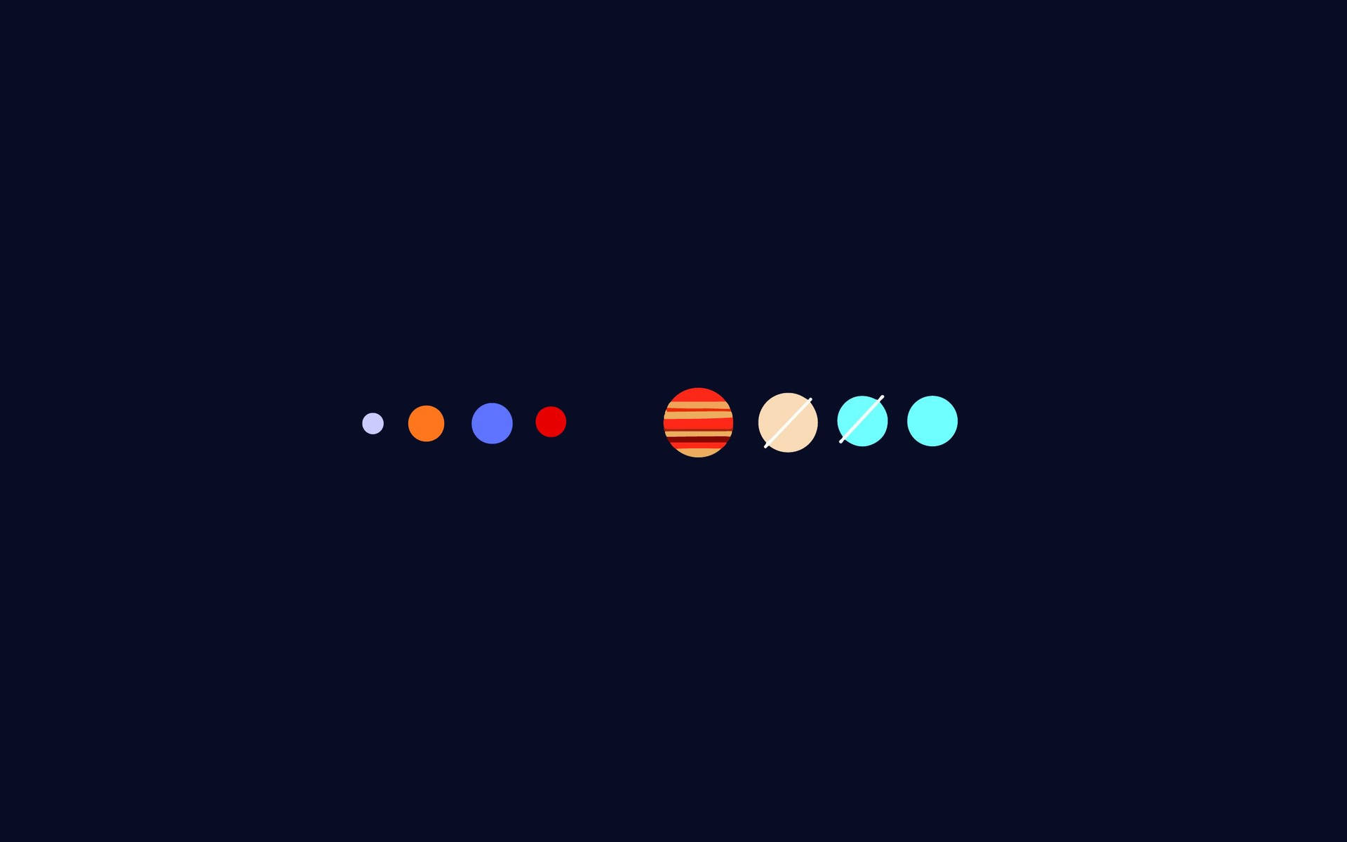 Minimalistisk farverigt solsystem tapet — Minimalistisk Wallpapers