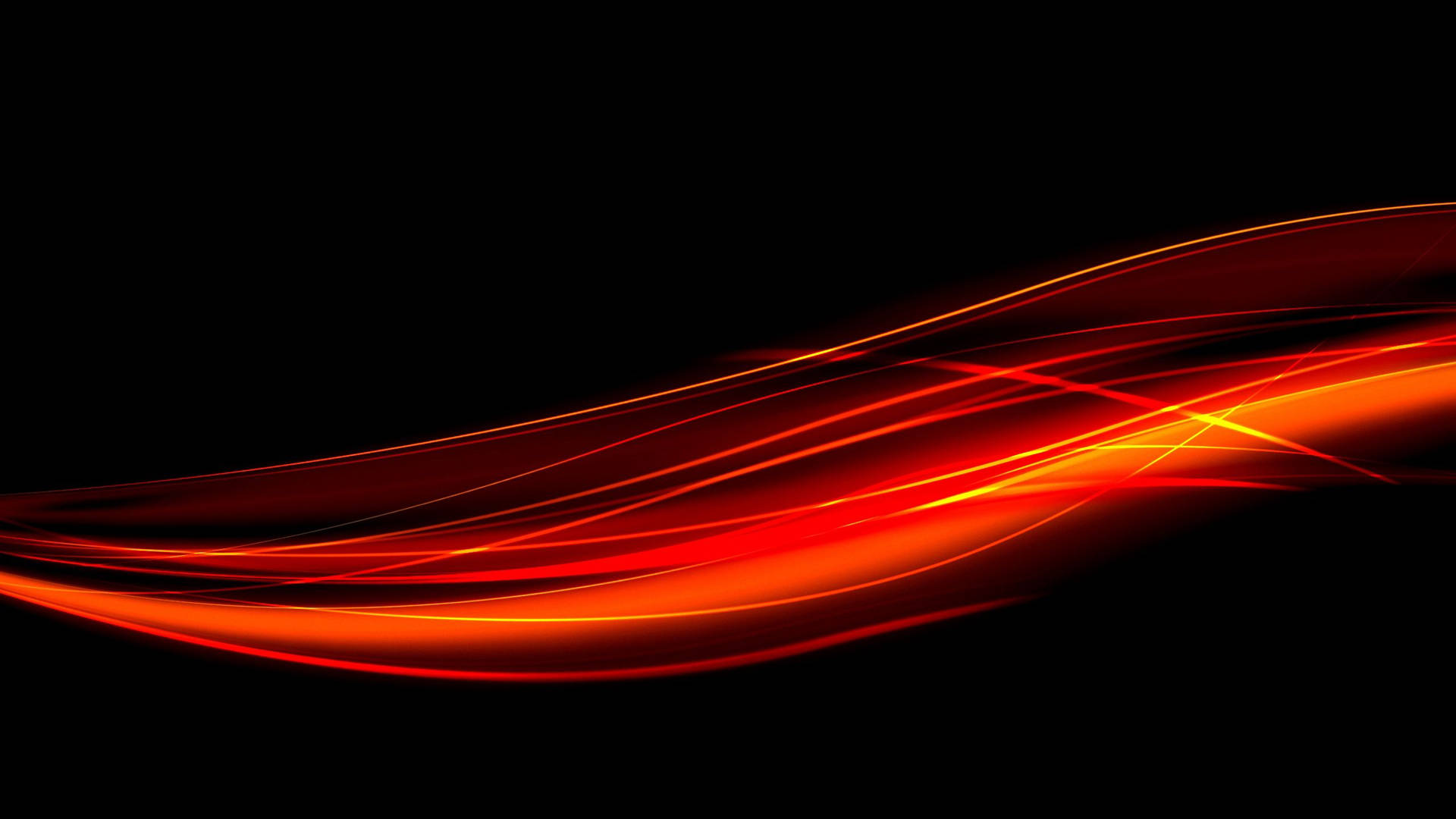 Bølgende røde farvelinjer tapet — Sort Wallpapers