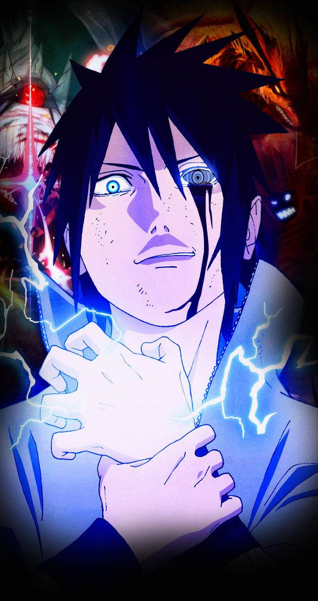Udnyttelse af kraften fra Sasukes Rinnegan-øje og Chidori-teknik Wallpapers