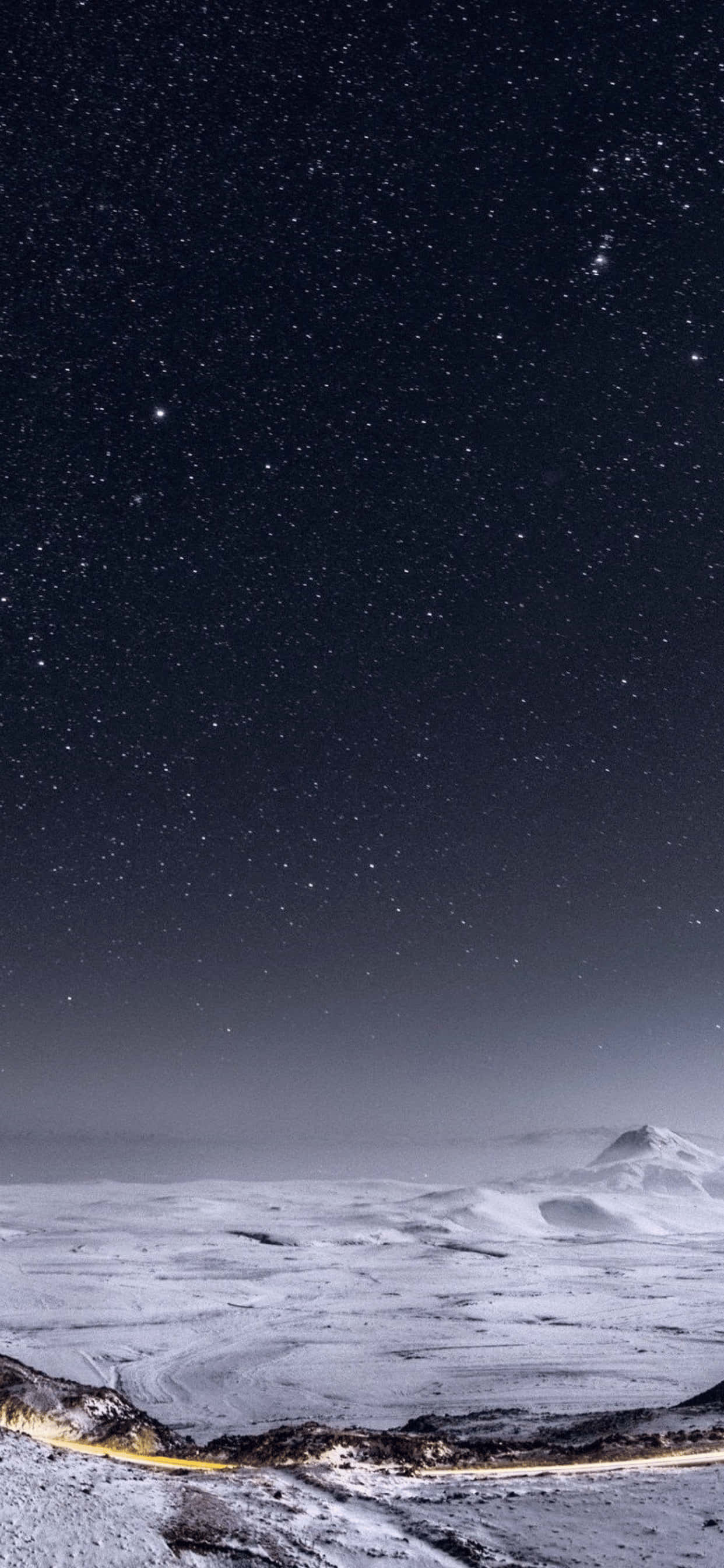Udsigt over nattehimlen iPhone XS Max vinterbaggrund Wallpapers