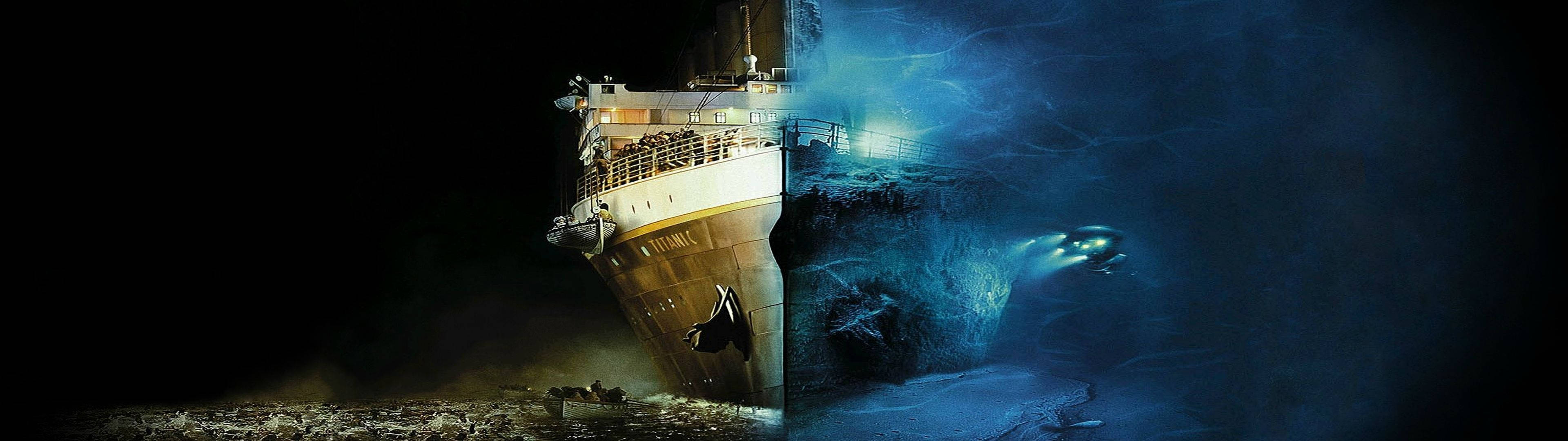 Udsigt over Titanic over og under havet Wallpapers