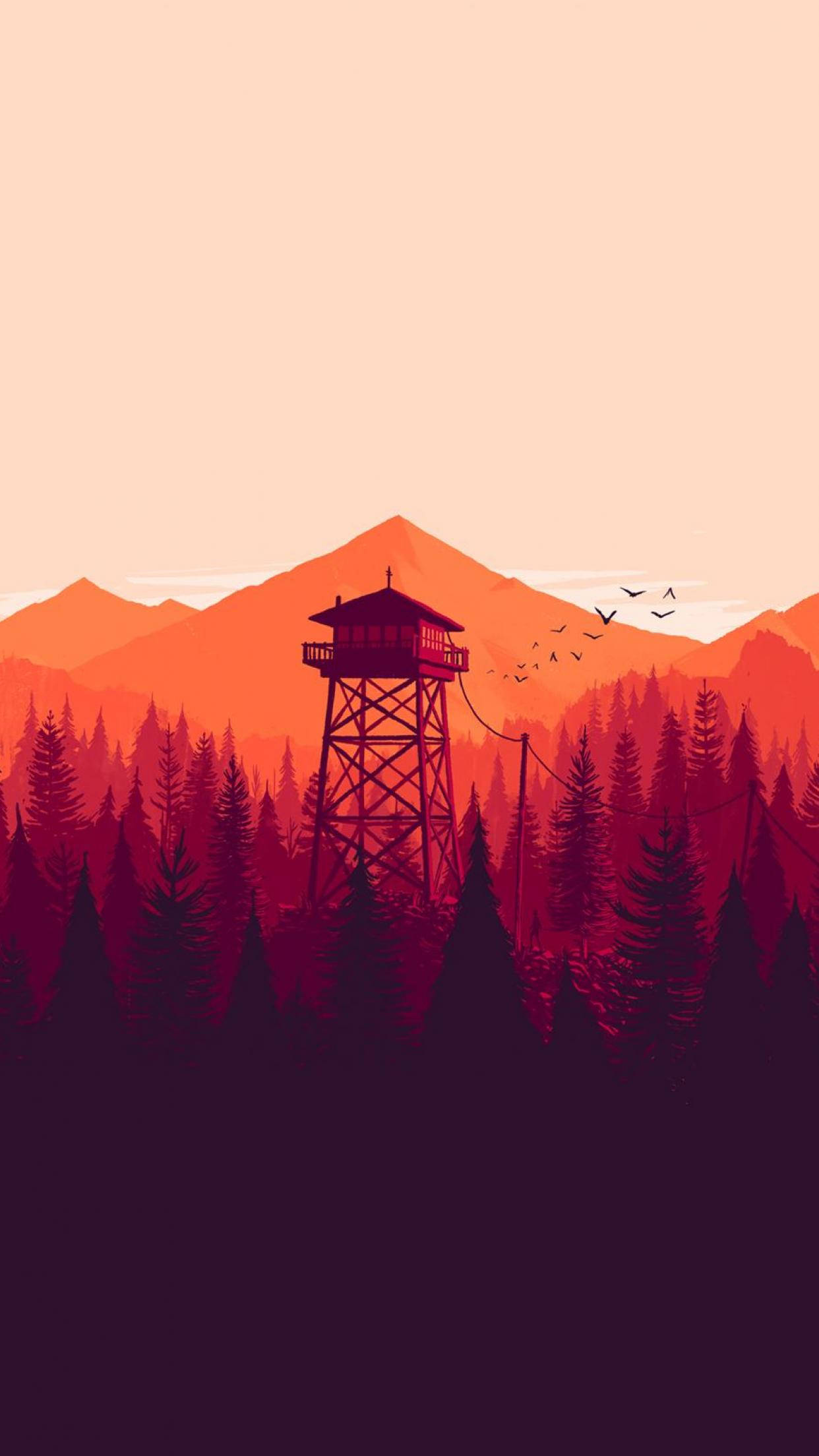 Udsigtstårn i Skov Indie Telefon Wallpapers