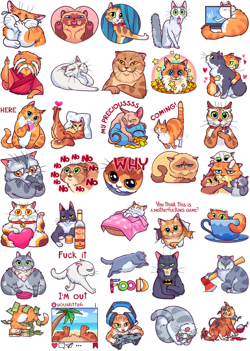 Udtryksfuld_ Katte_ Meme_ Samling Wallpapers