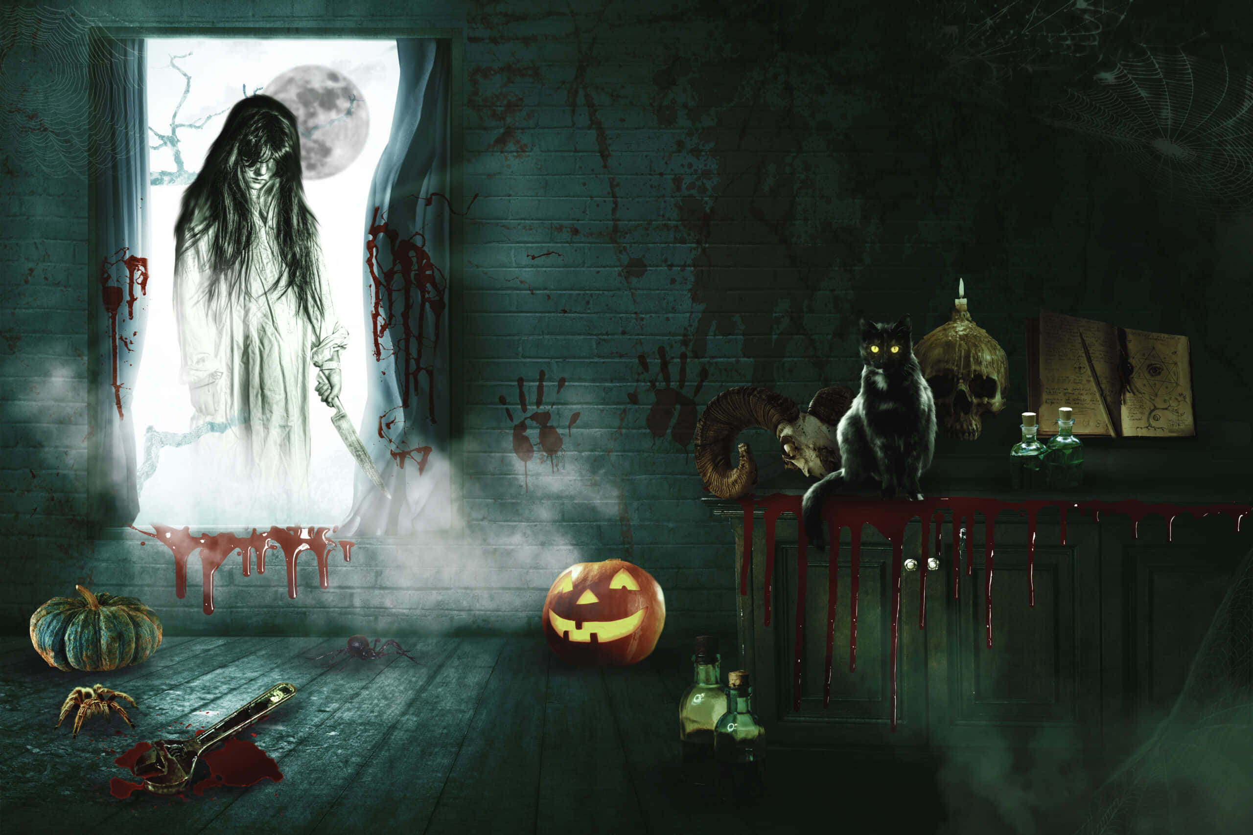 Uhyggelig Halloween Baggrund Wallpapers