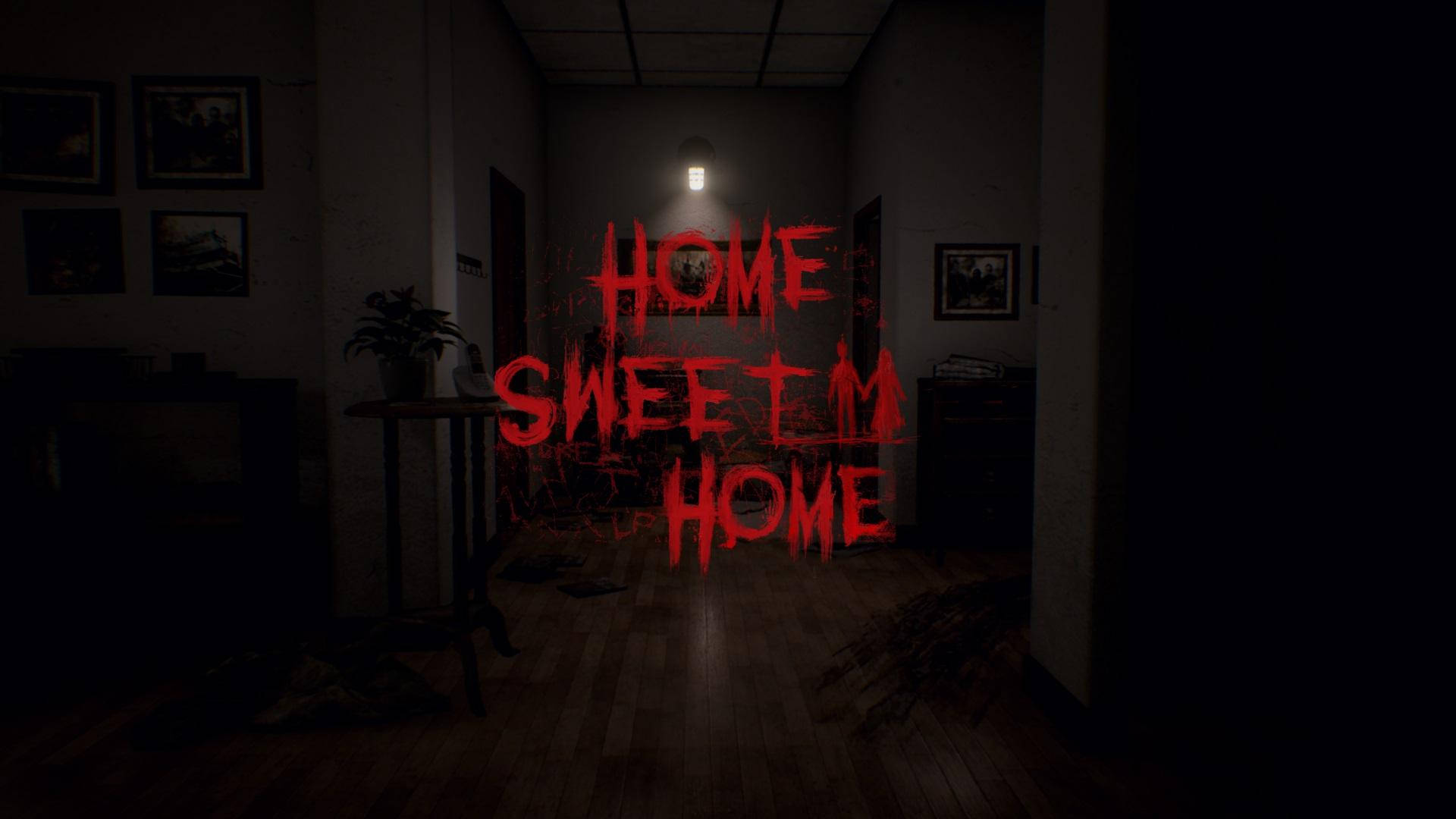 Uhyggeligt Home Sweet Home På Mørkt Rum Wallpapers