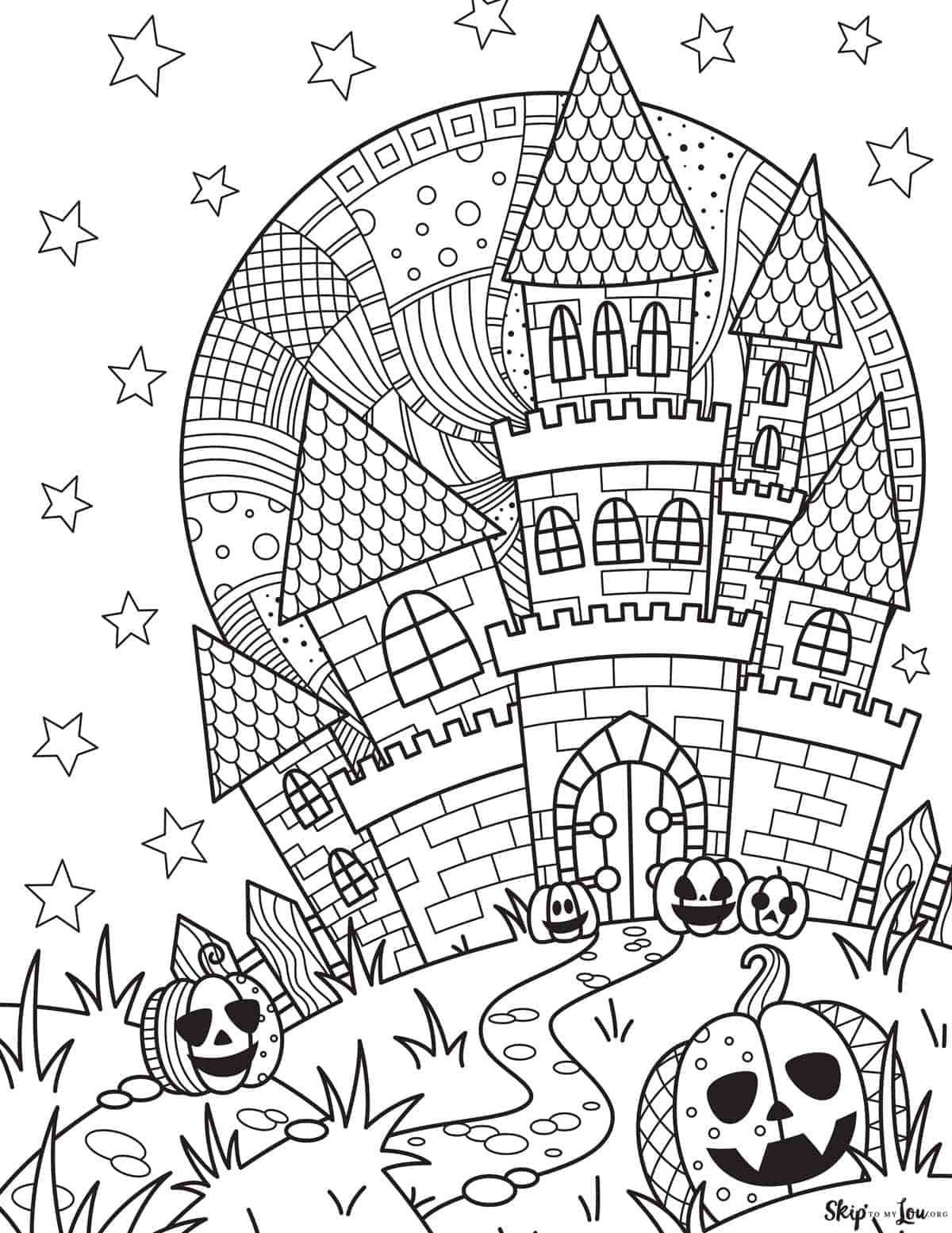 Uhyggeligt slot Halloween malebillede Wallpapers
