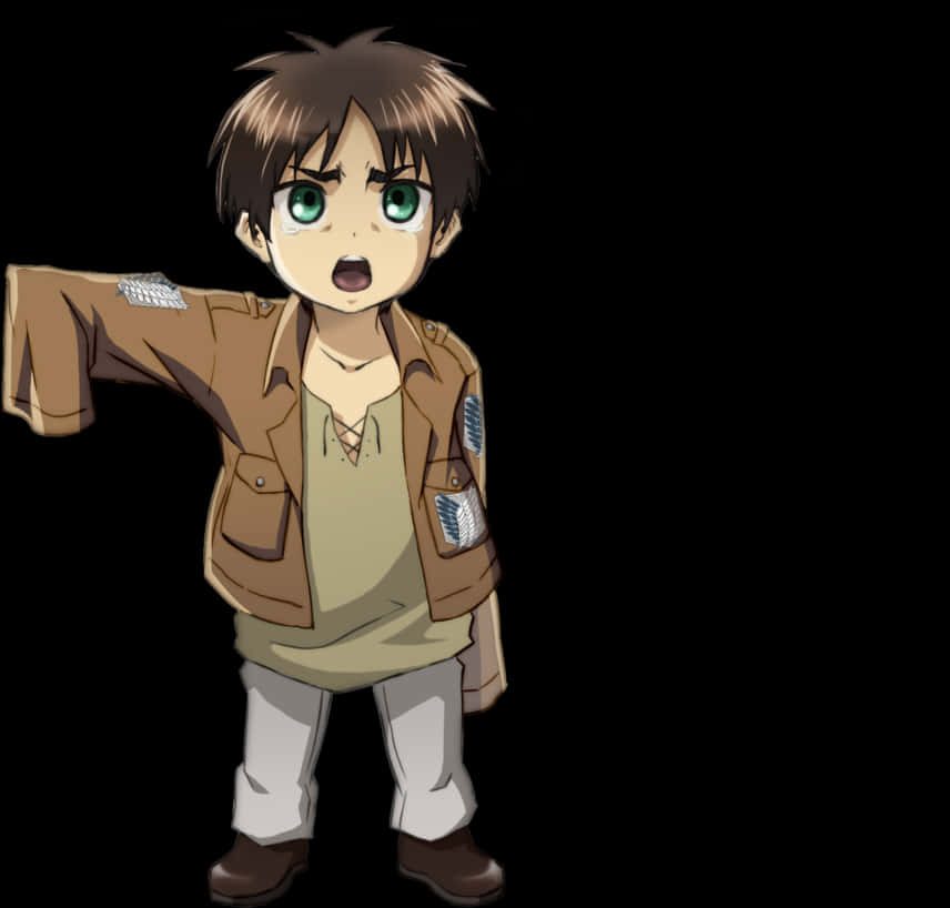 Ung animekarakter med overrasket udtryk Wallpapers
